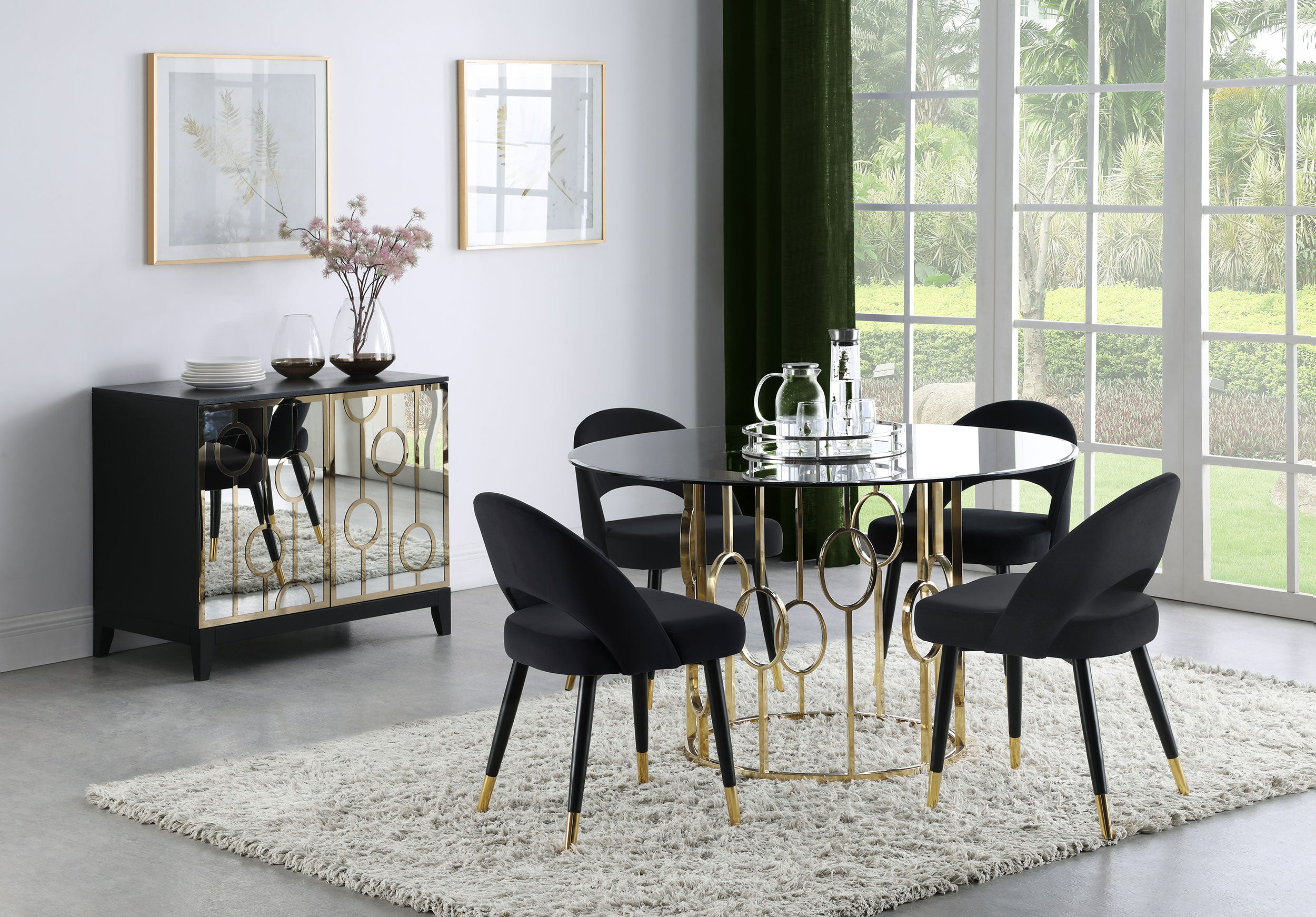 Lindsey Upholstered Dining Side Chair Black (Set of 2) — view 15