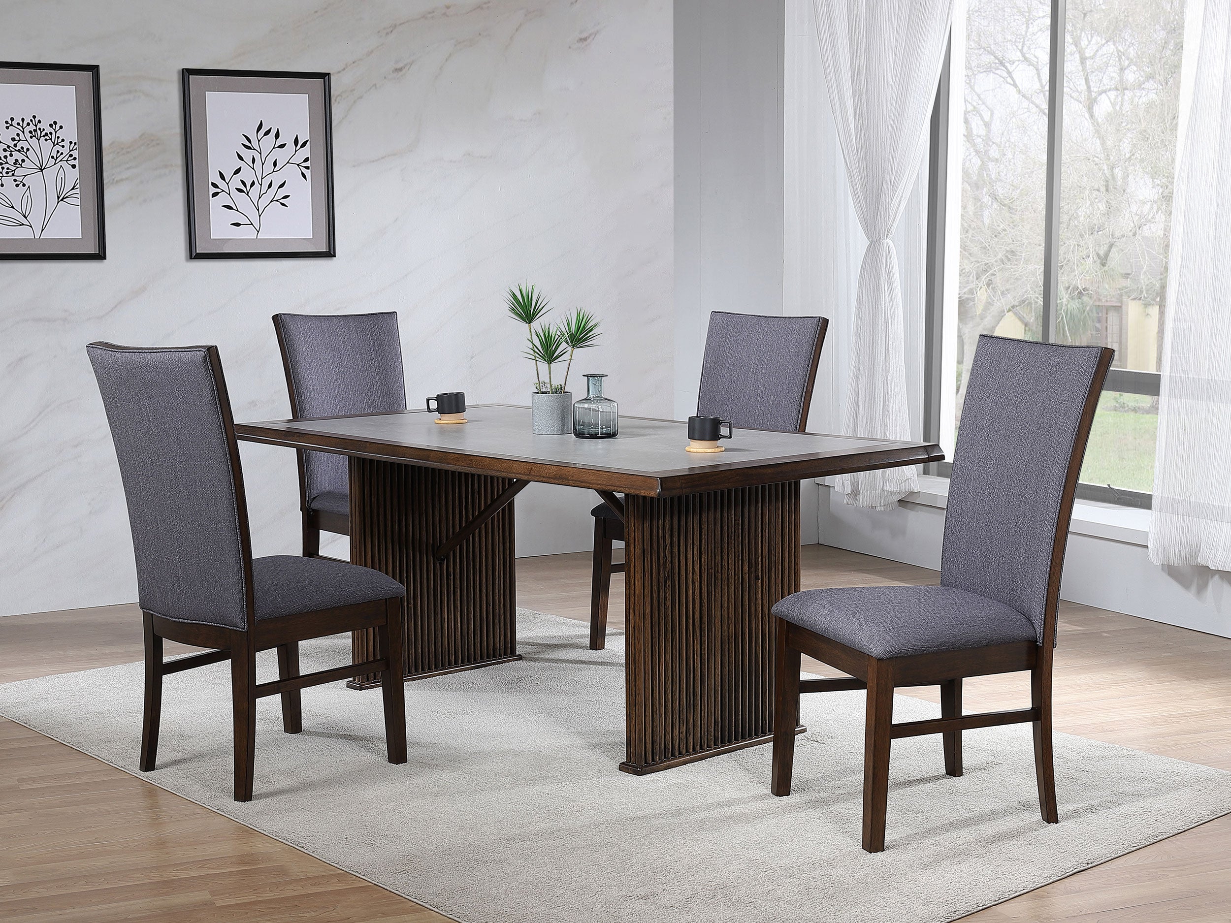 Sherwood 5-piece Rectangular Dining Table Set Brown — view 1