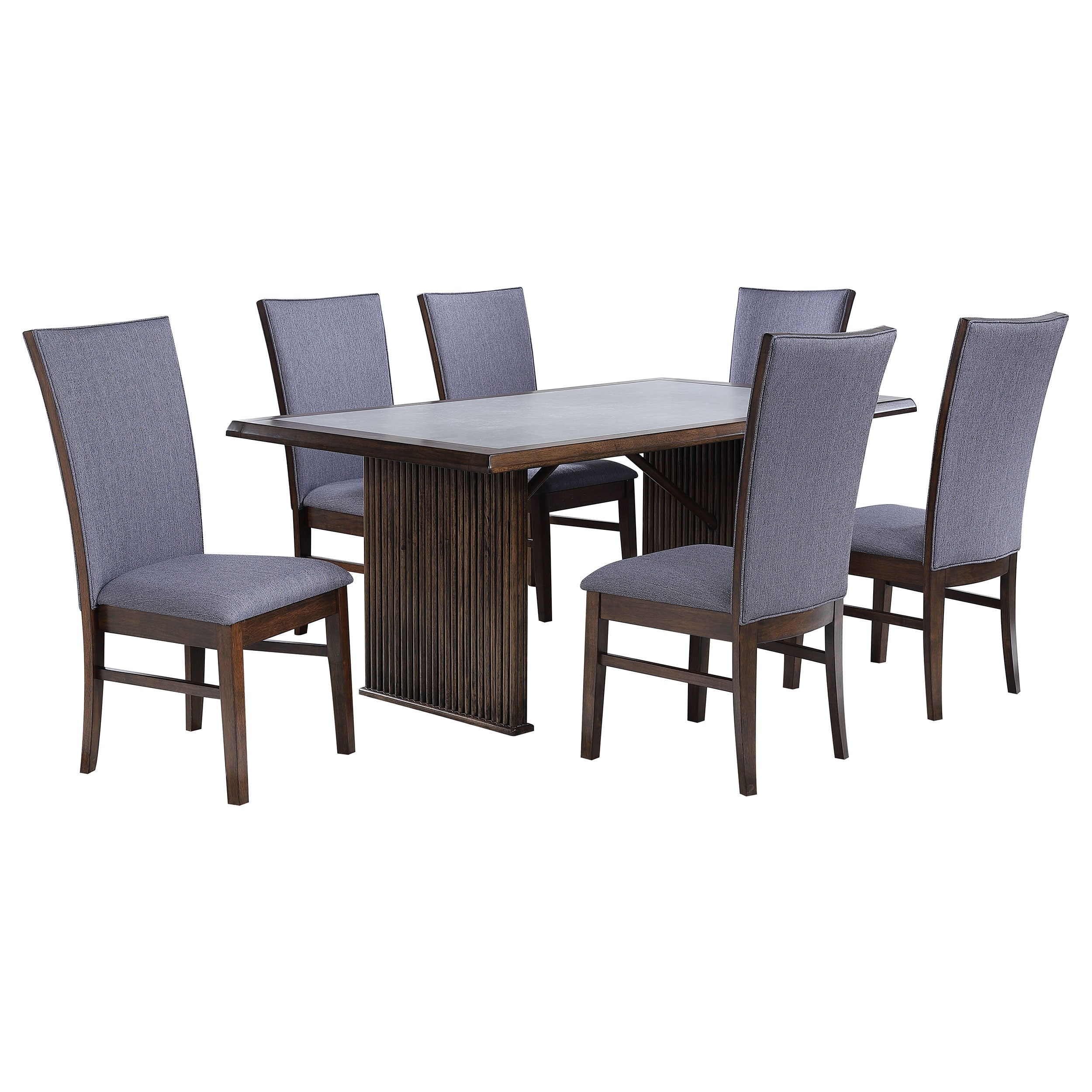 Sherwood 7-piece Rectangular Dining Table Set Brown — view 2
