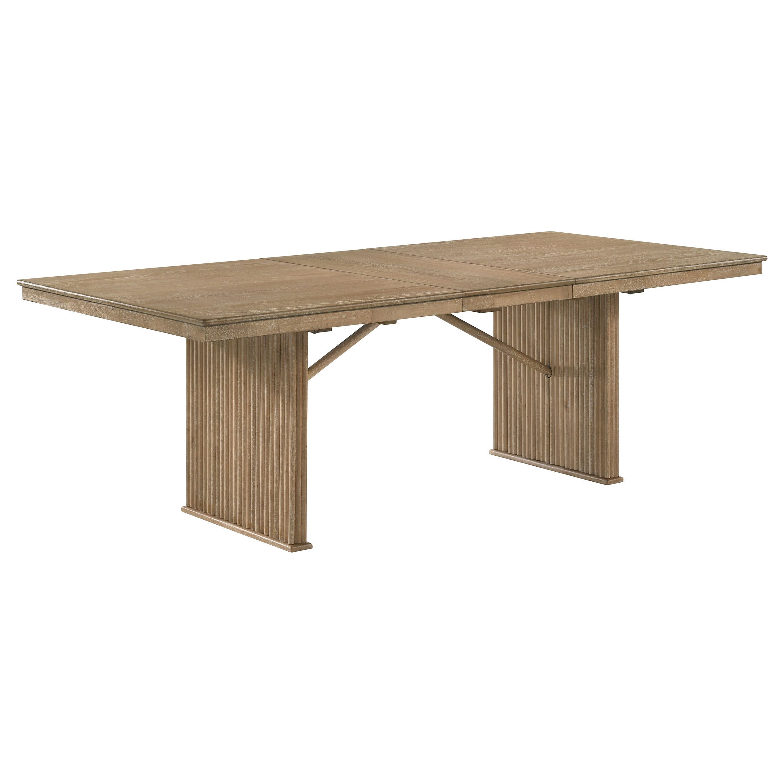 Adina 89-inch Extension Dining Table Distressed Light Brown — view 1