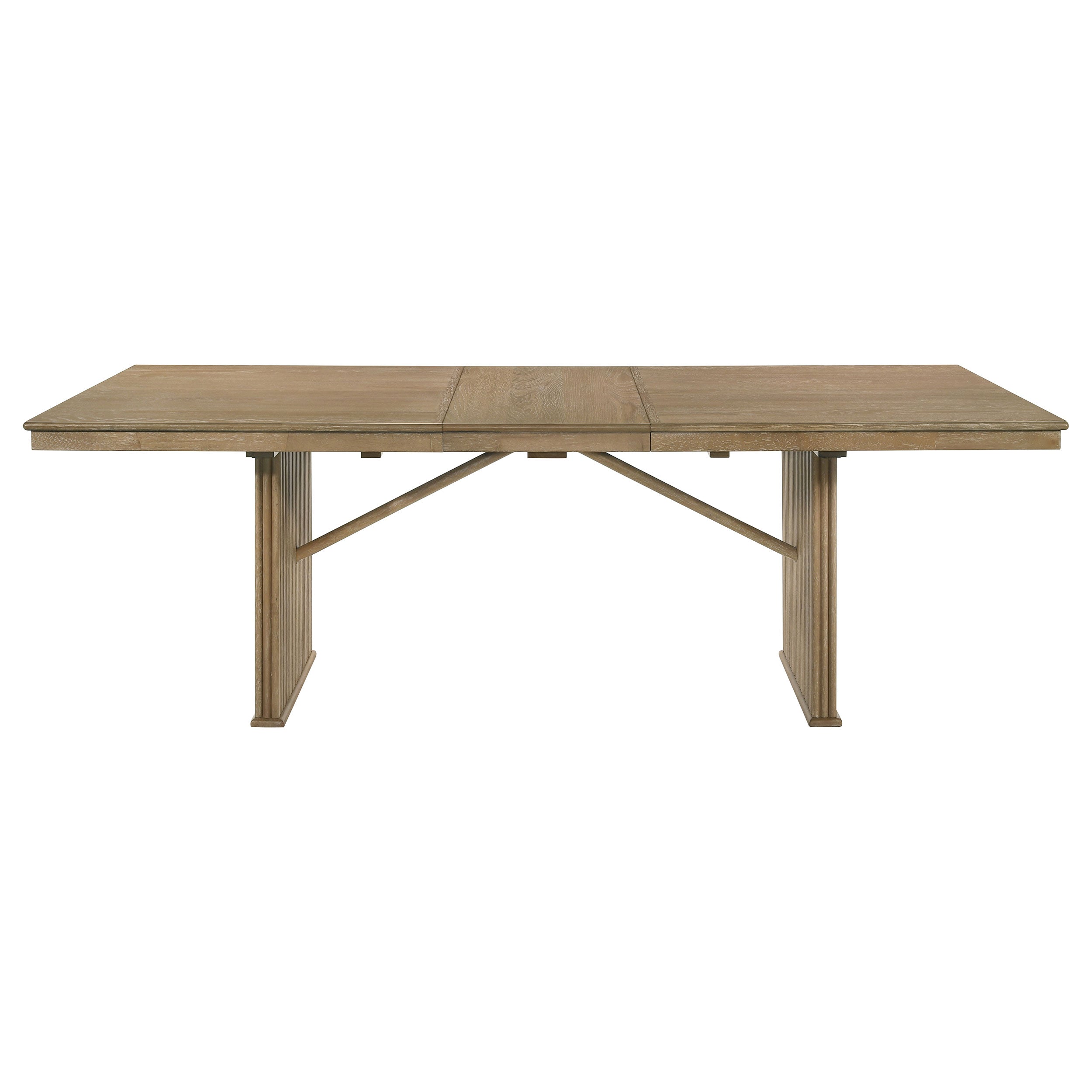 Adina 89-inch Extension Dining Table Distressed Light Brown — view 4