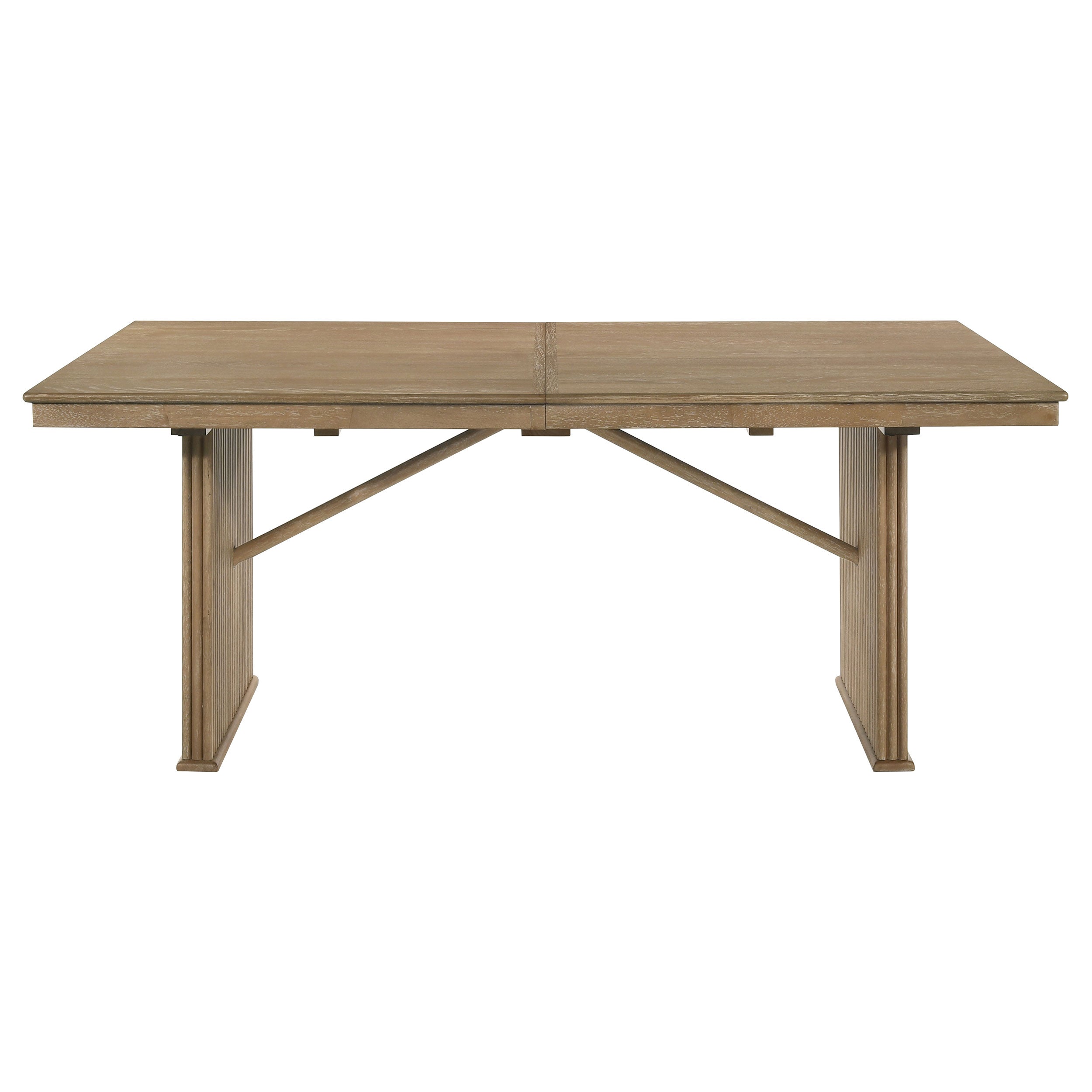 Adina 89-inch Extension Dining Table Distressed Light Brown — view 5