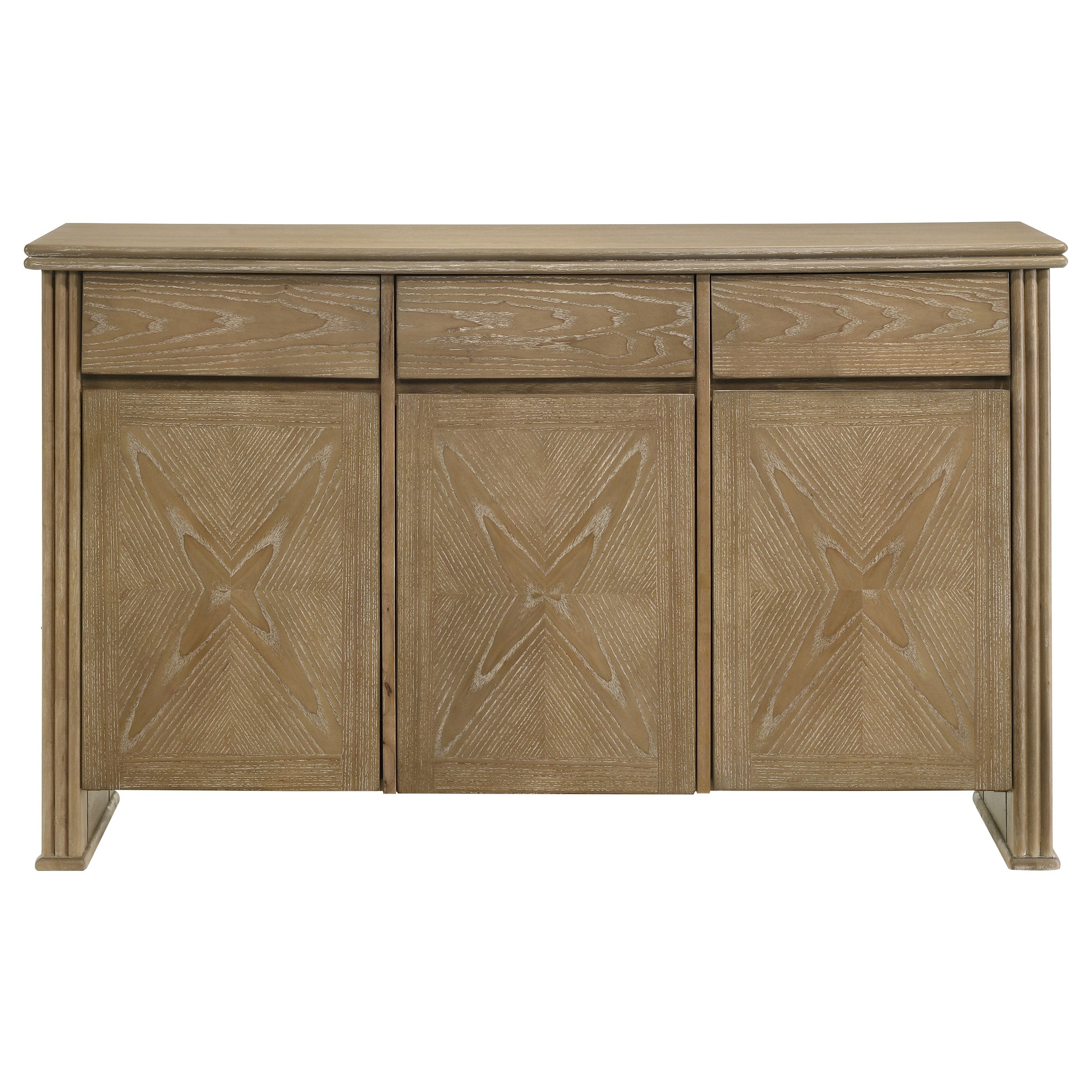 Adina 3-door 59-inch Sideboard Server Distressed Light Brown — view 3
