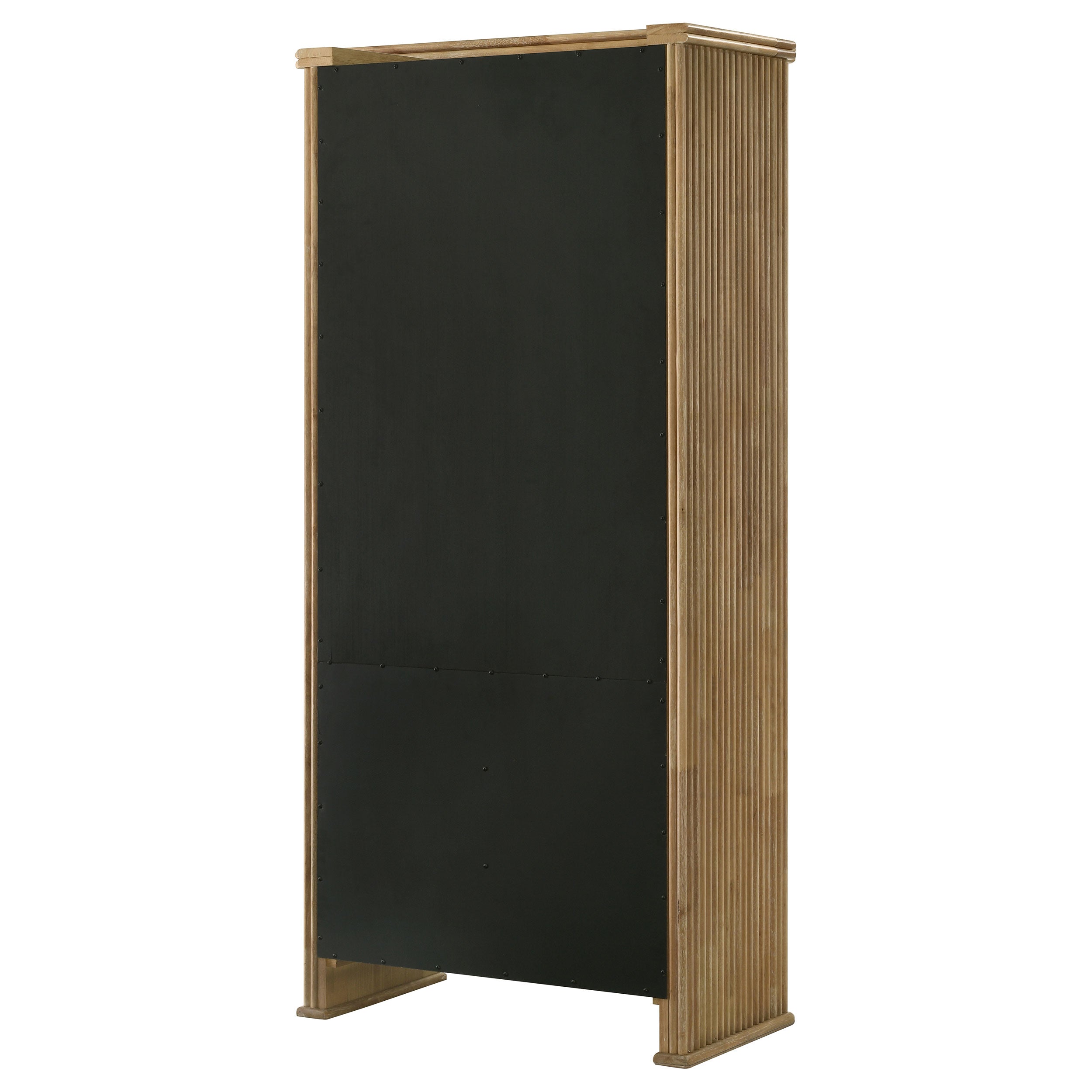 Adina 77-inch Tall Display Cabinet Distressed Light Brown — view 10