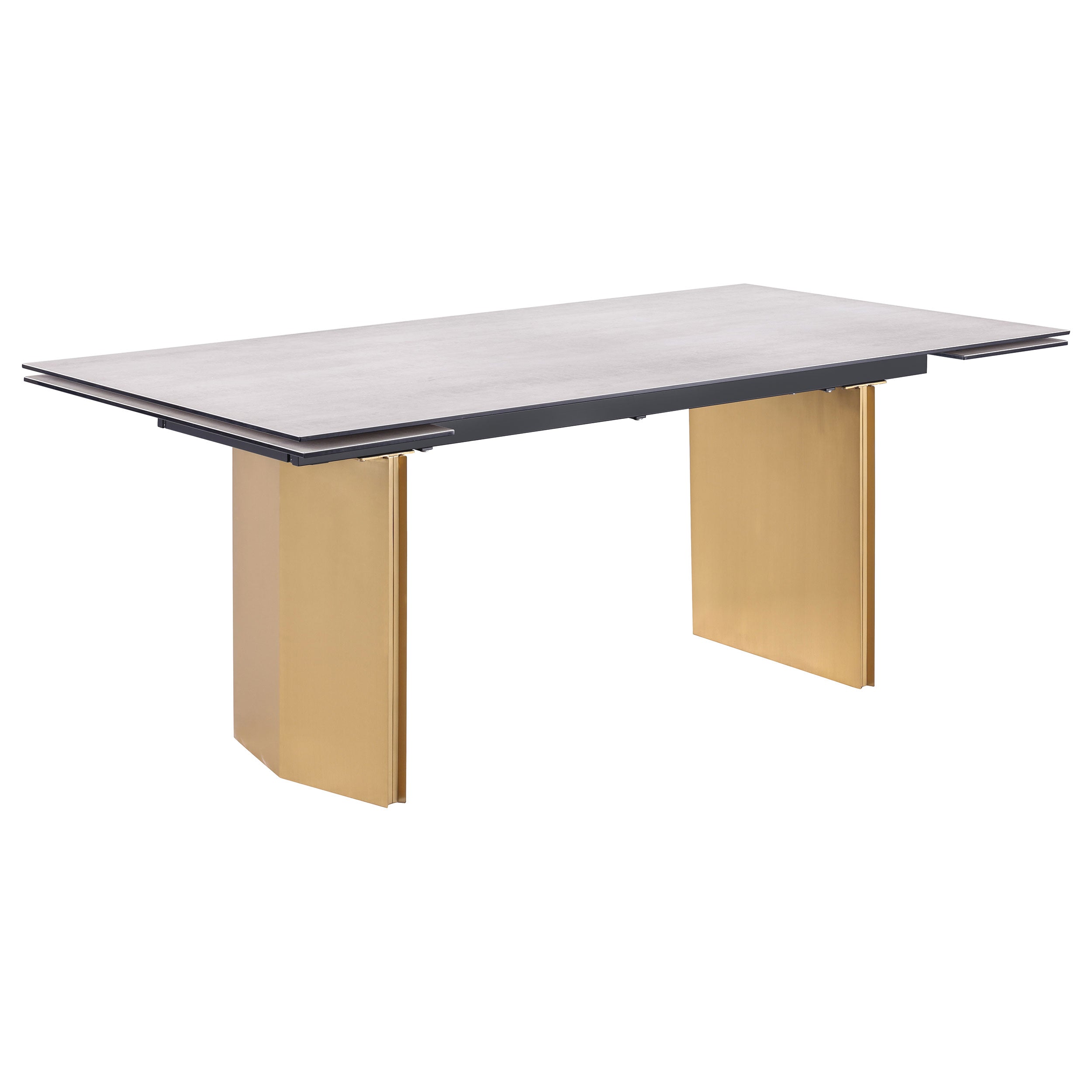 Vesa 97-inch Glass Top Extension Dining Table Beige — view 4