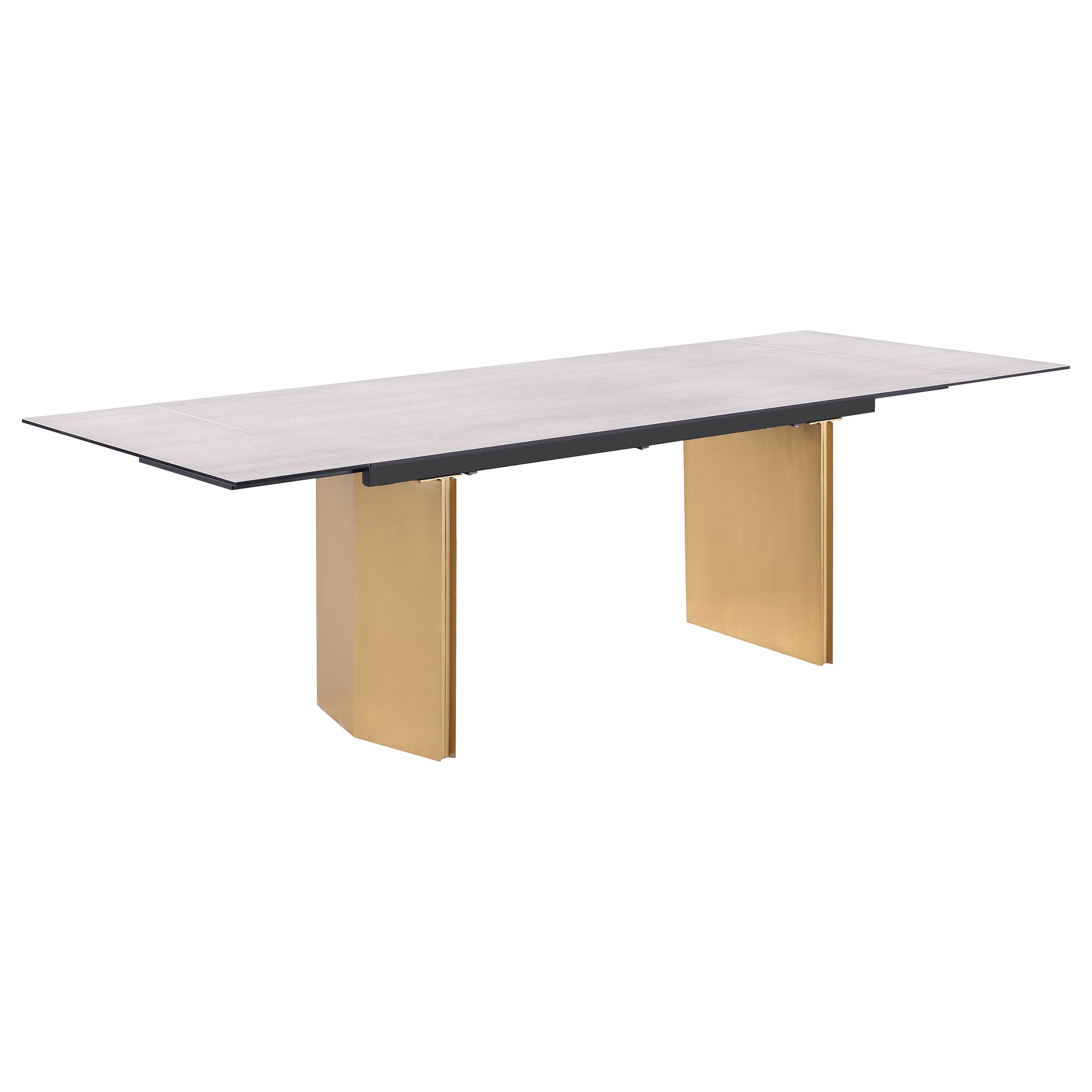 Vesa 97-inch Glass Top Extension Dining Table Beige — view 1