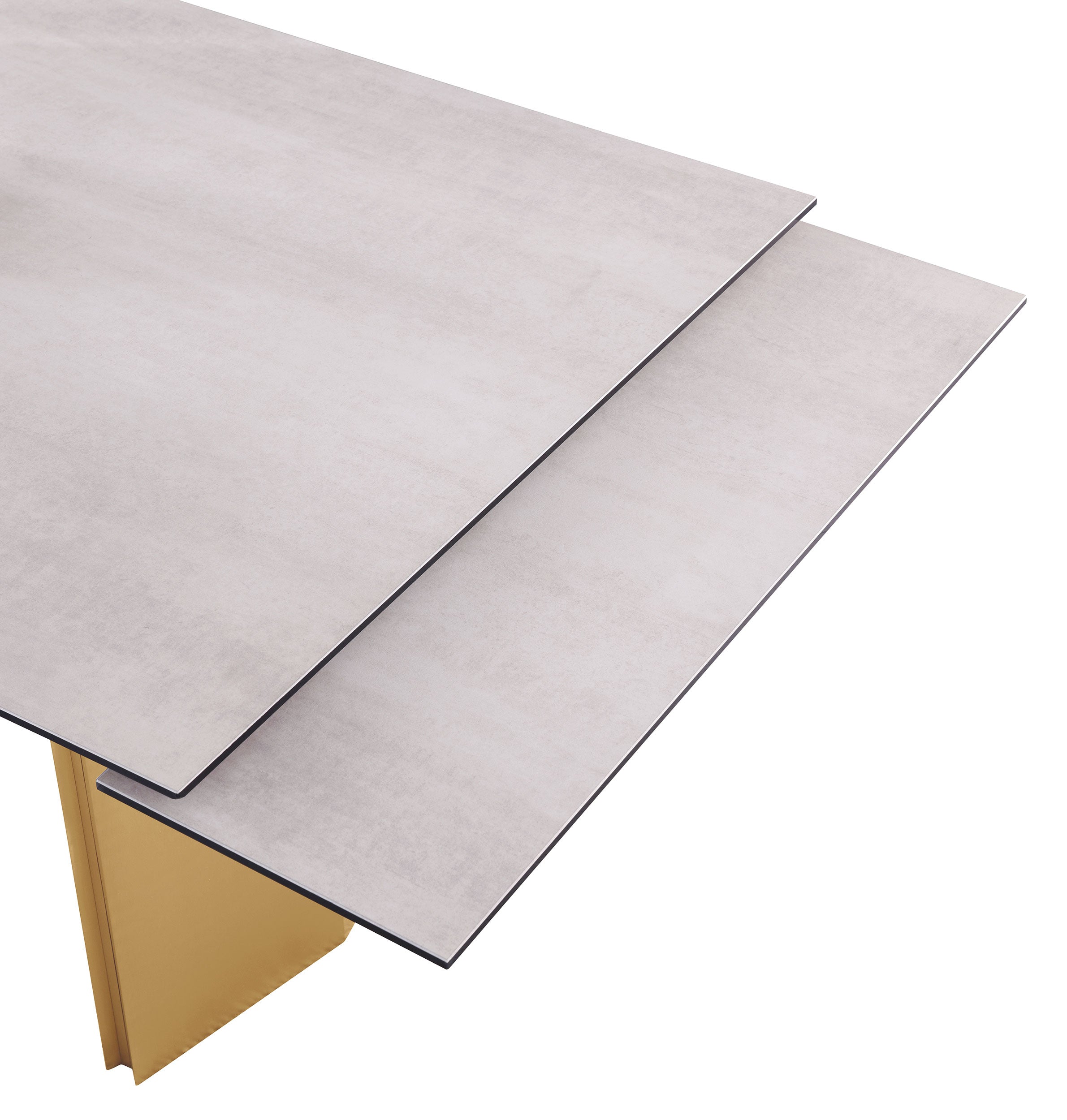 Vesa 97-inch Glass Top Extension Dining Table Beige — view 10