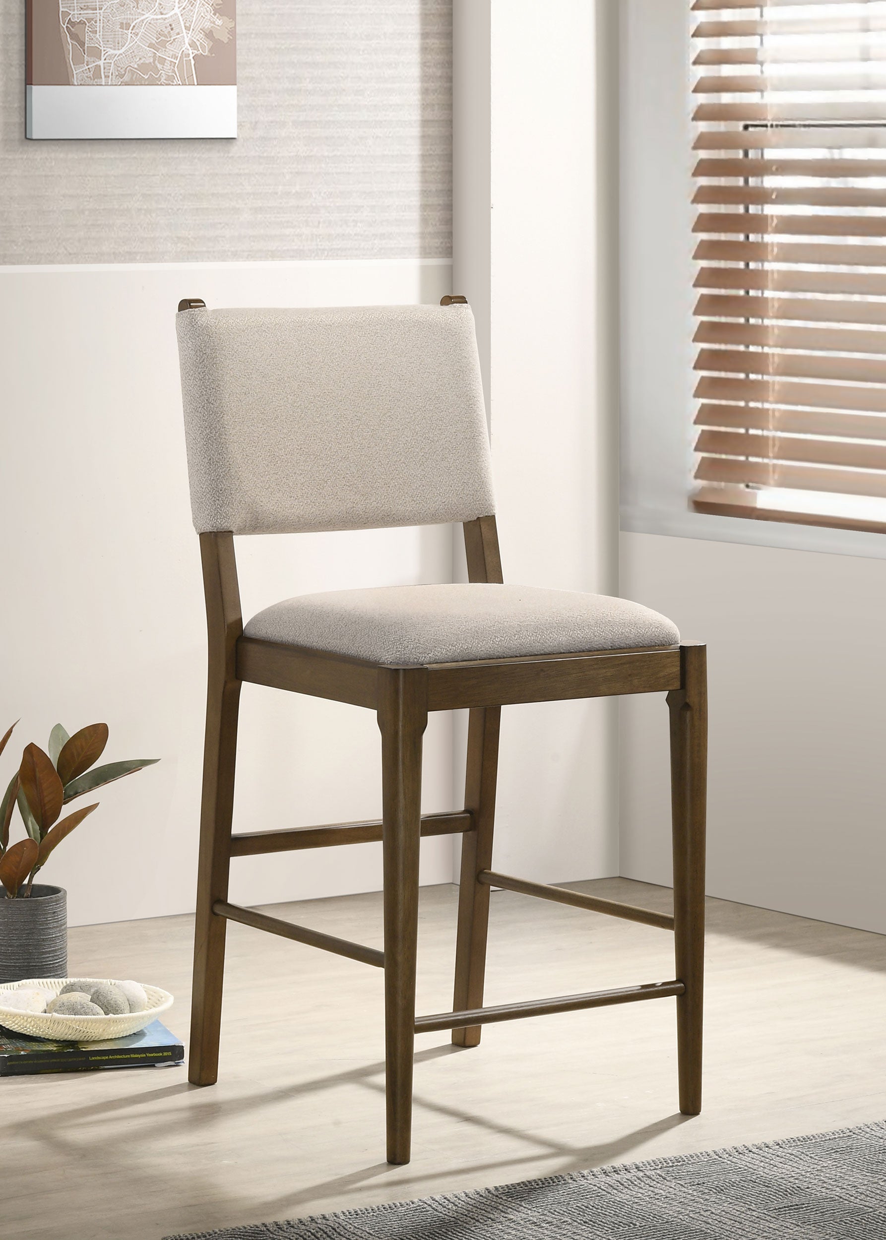 Ottowa Upholstered Counter Side Chair Brown (Set of 2) — view 2