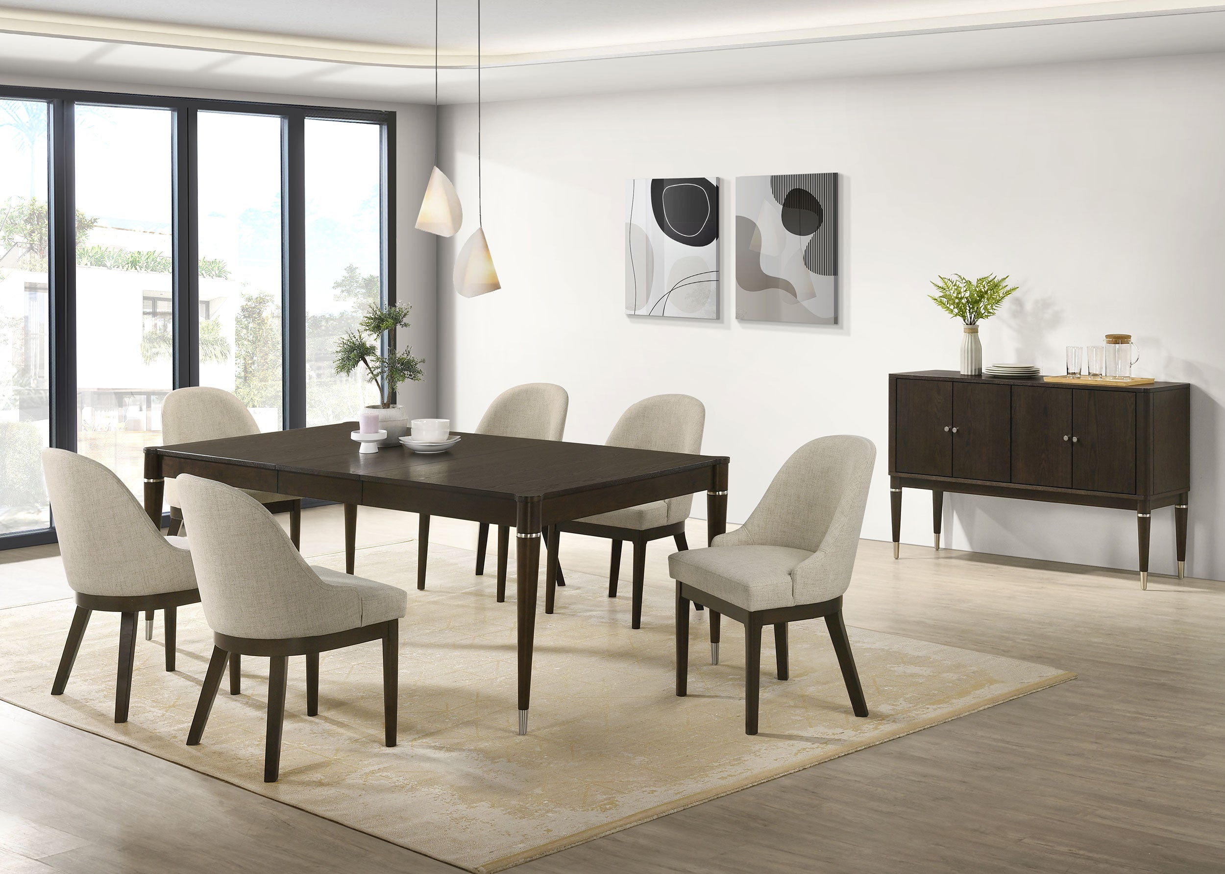 Reseda 81-inch Extension Leaf Dining Table Ash Brown — view 14