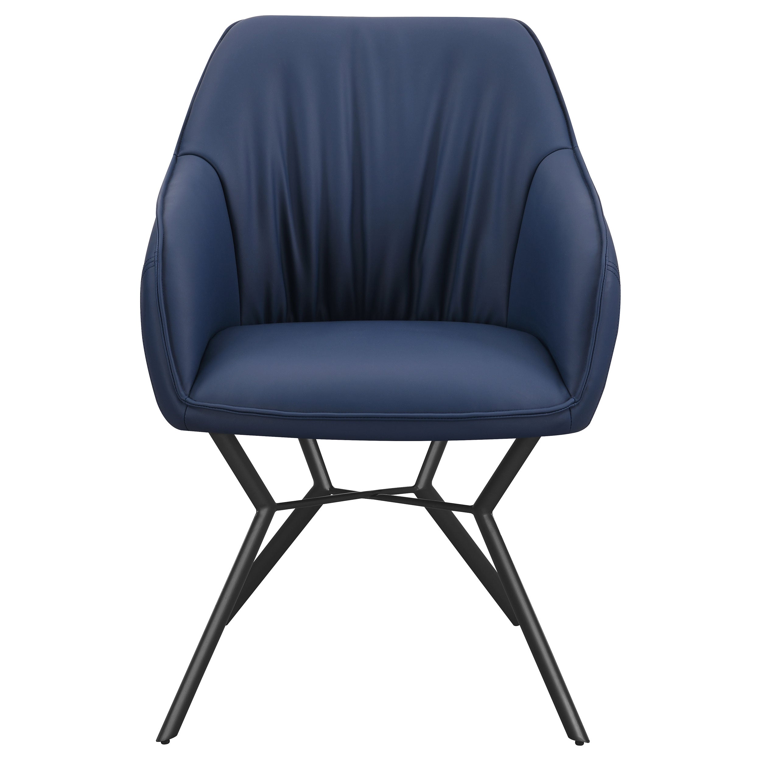 Mayer Upholstered Dining Arm Chair Blue and Brown (Set of 2) — view 4