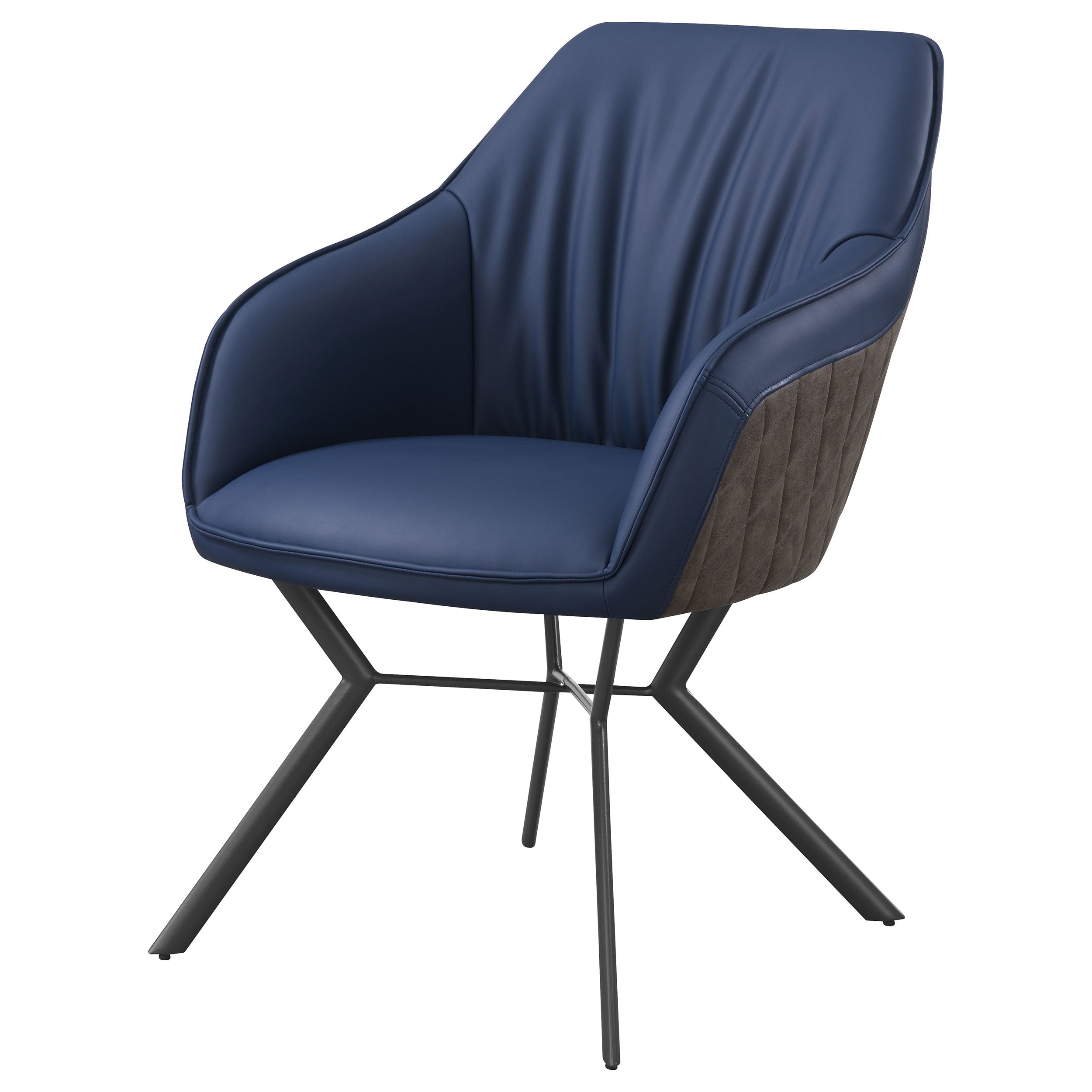 Mayer Upholstered Dining Arm Chair Blue and Brown (Set of 2) — view 5