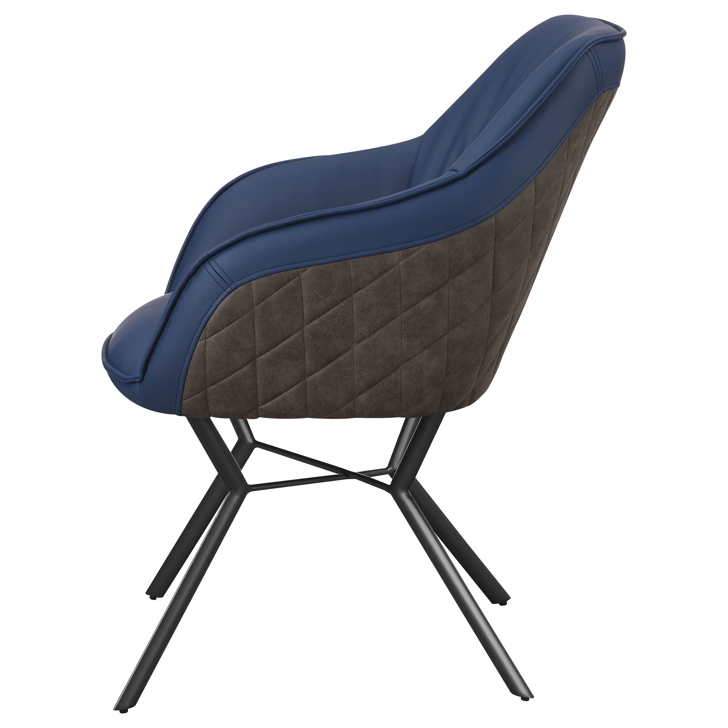 Mayer Upholstered Dining Arm Chair Blue and Brown (Set of 2) — view 6