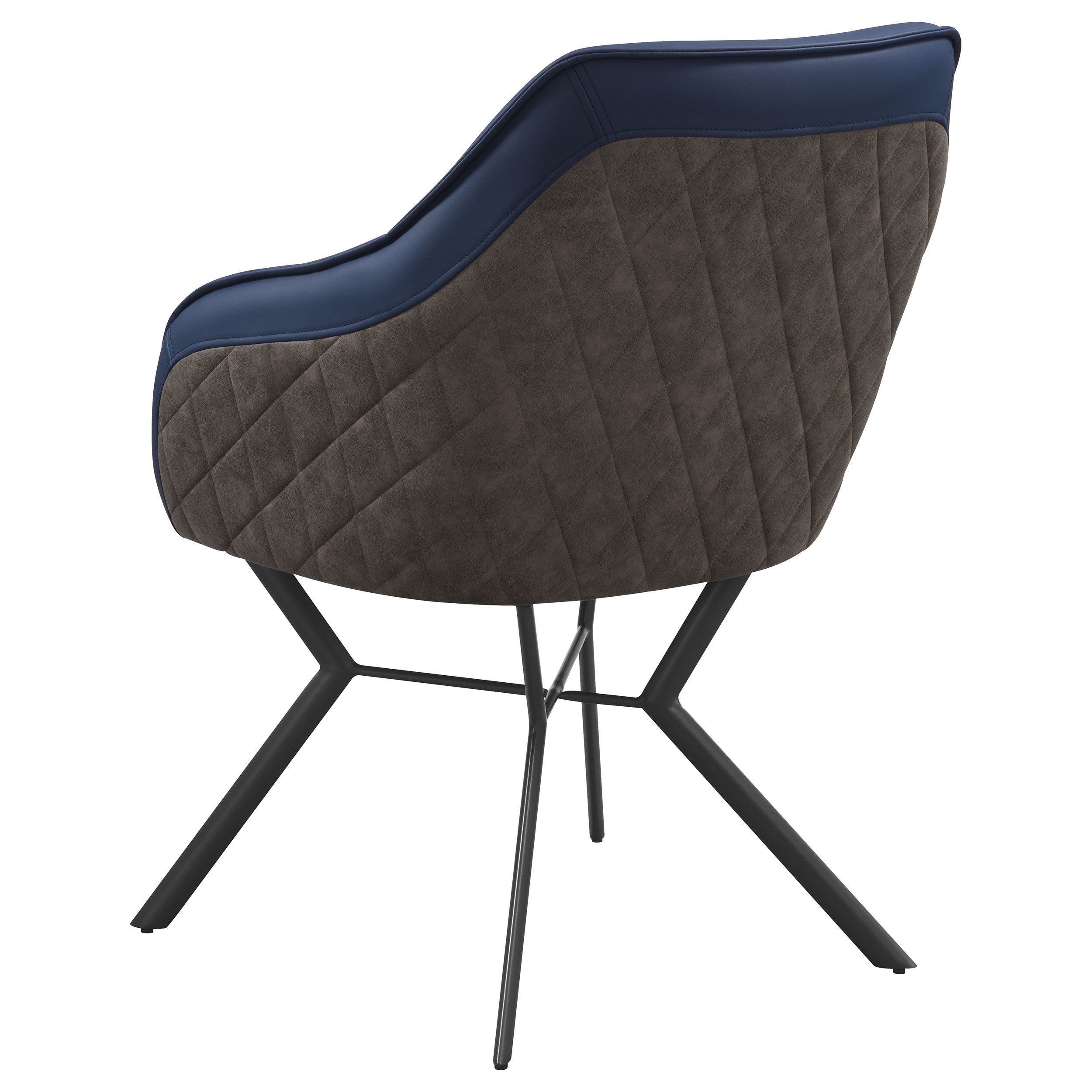 Mayer Upholstered Dining Arm Chair Blue and Brown (Set of 2) — view 7