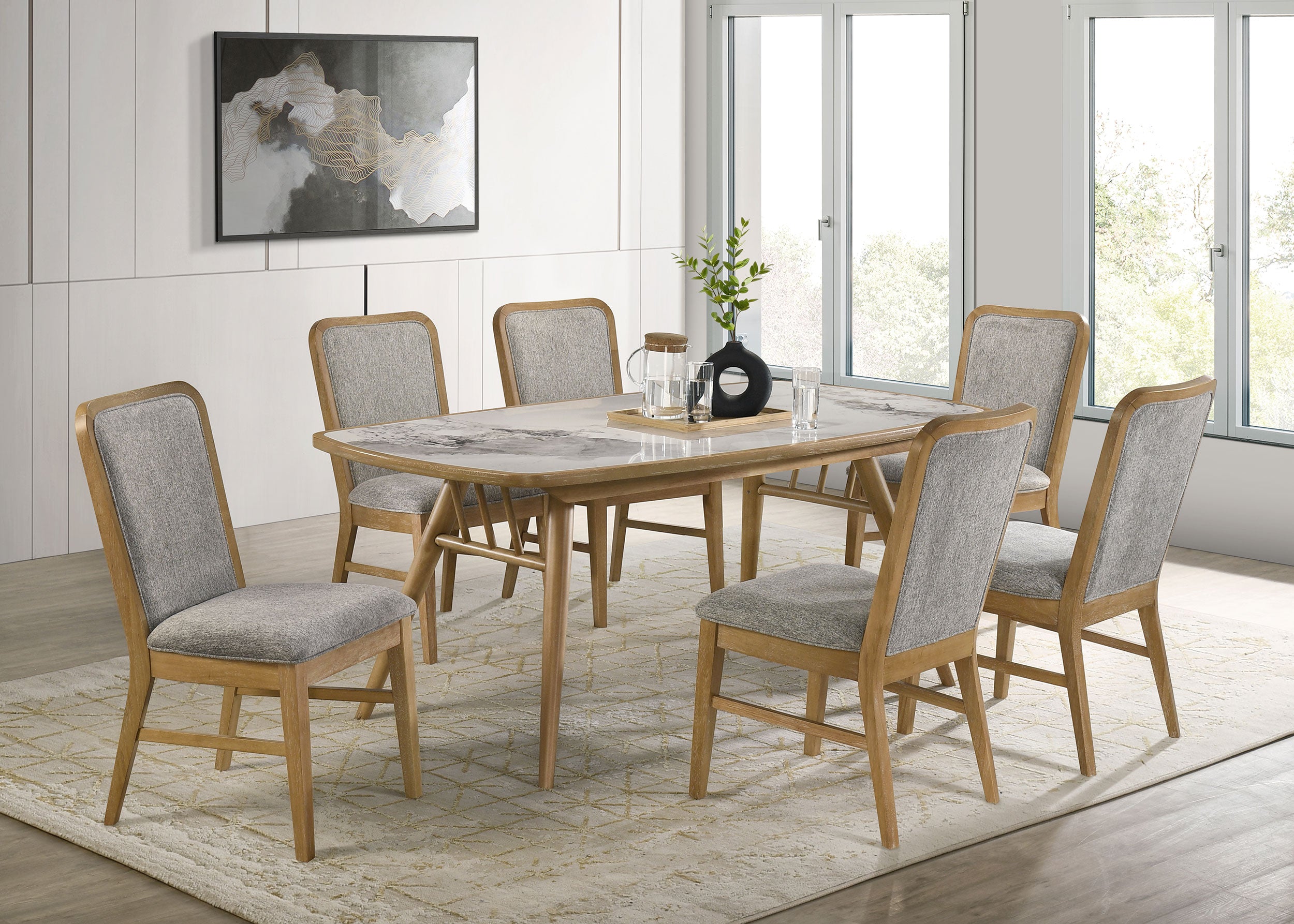 Croyden 7-piece Rectangular Dining Set Weathered Natural — view 1