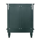 Hollow Carved 3 Drawer Dresser With Metal Handles, Storage Chest For Living Room Or Bedroom - Blackish Green