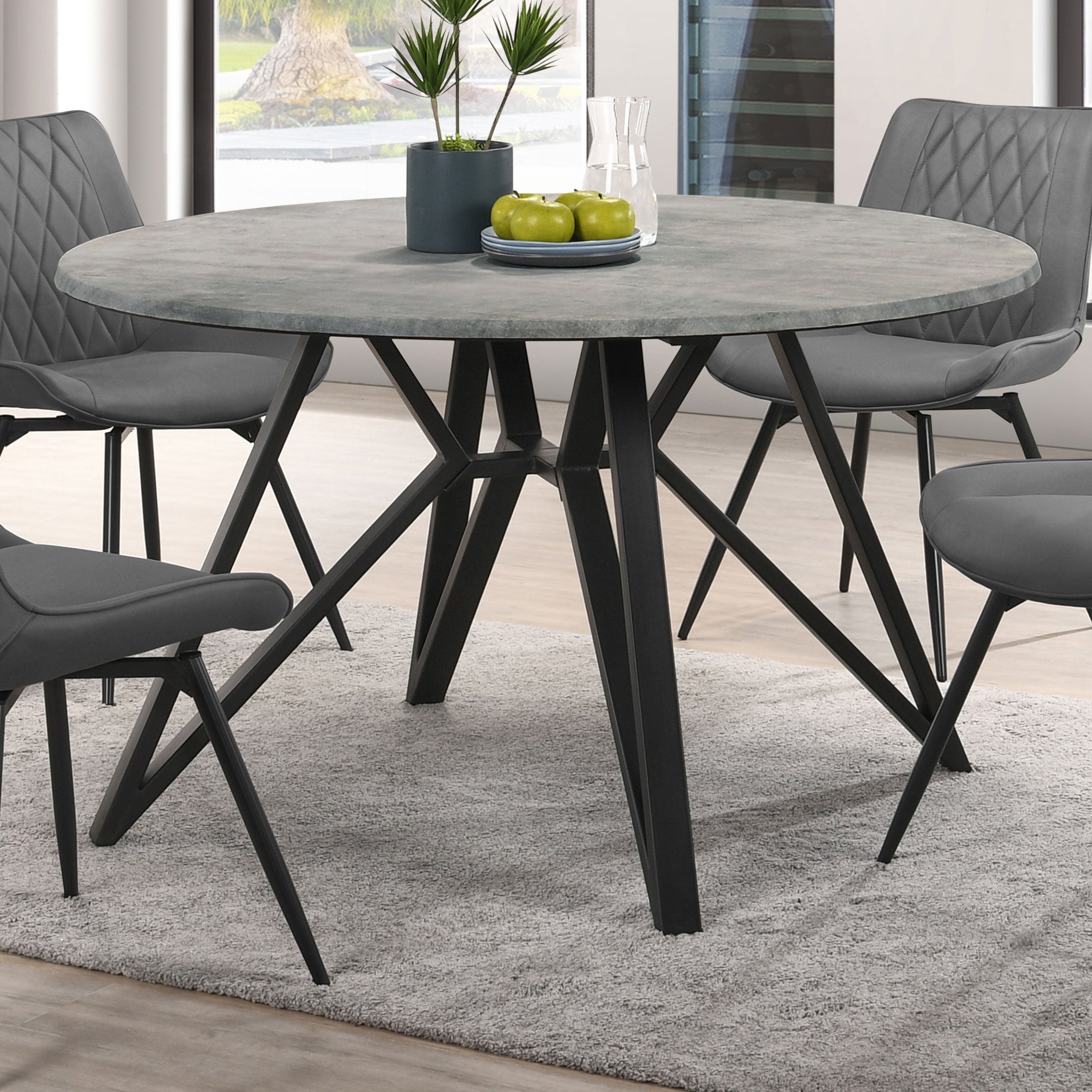 Neil Round 50-inch SmartTop Dining Table Gunmetal — view 2
