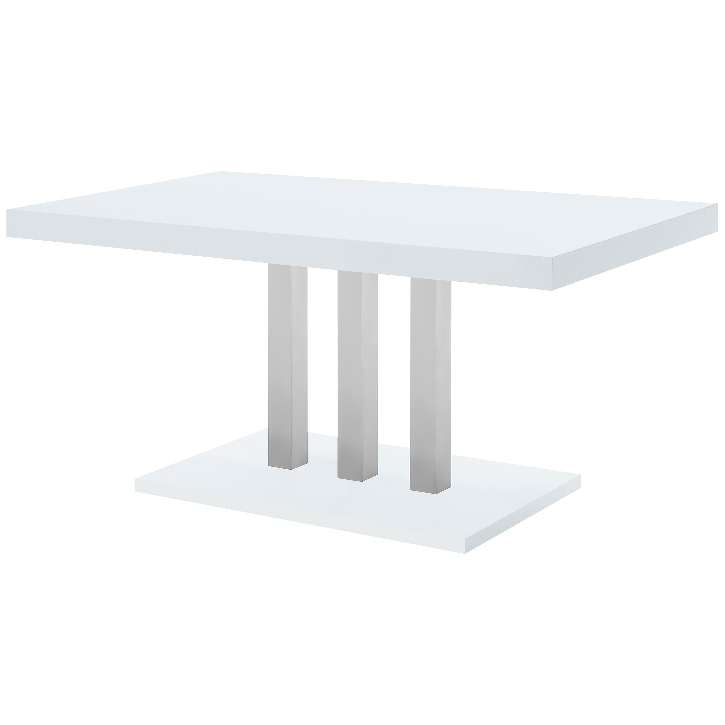 Brooklyn Rectangular 63-inch Dining Table White High Gloss — view 4