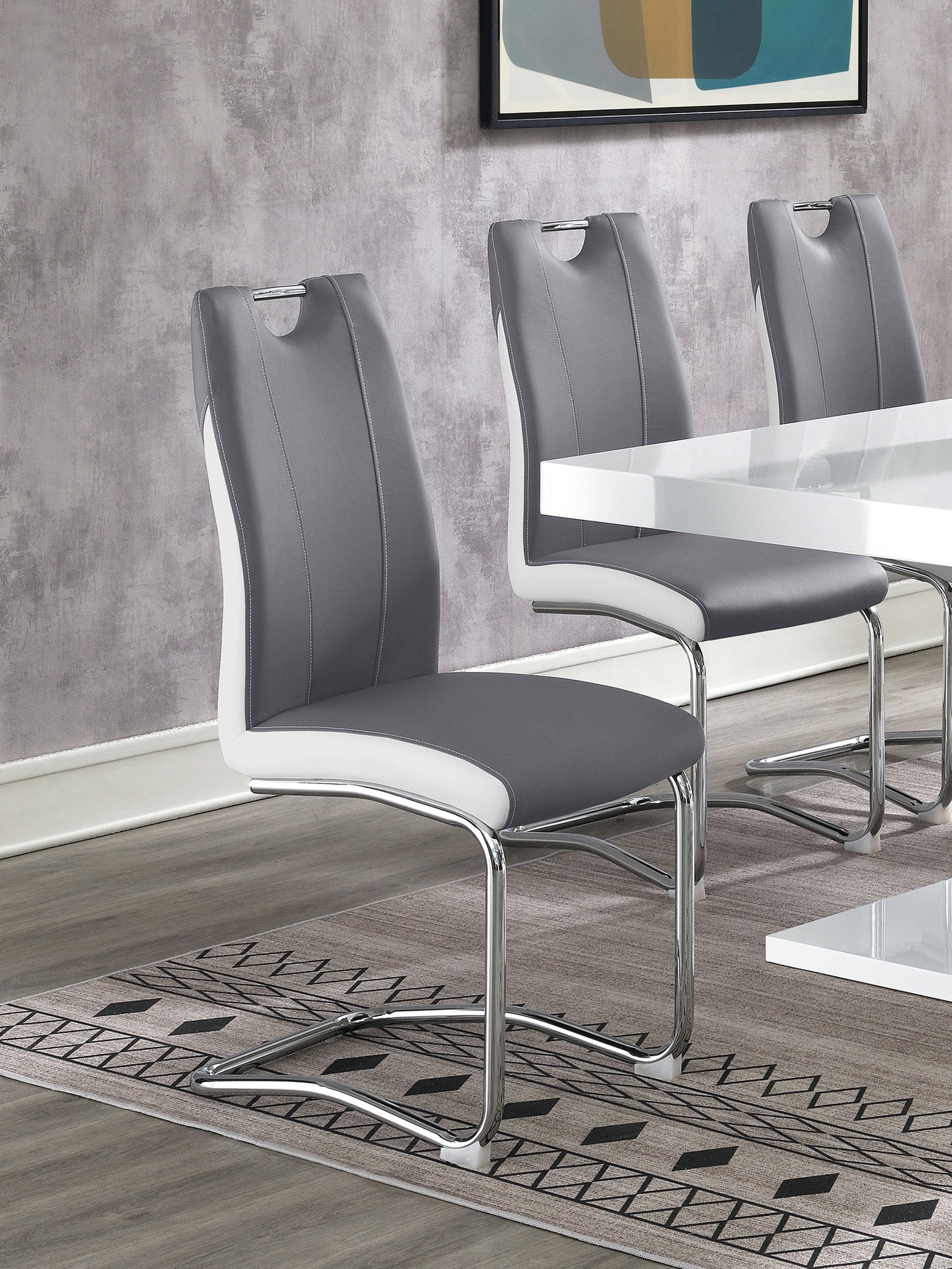 Brooklyn Upholstered Dining Side Chair Grey (Set of 4) — view 2