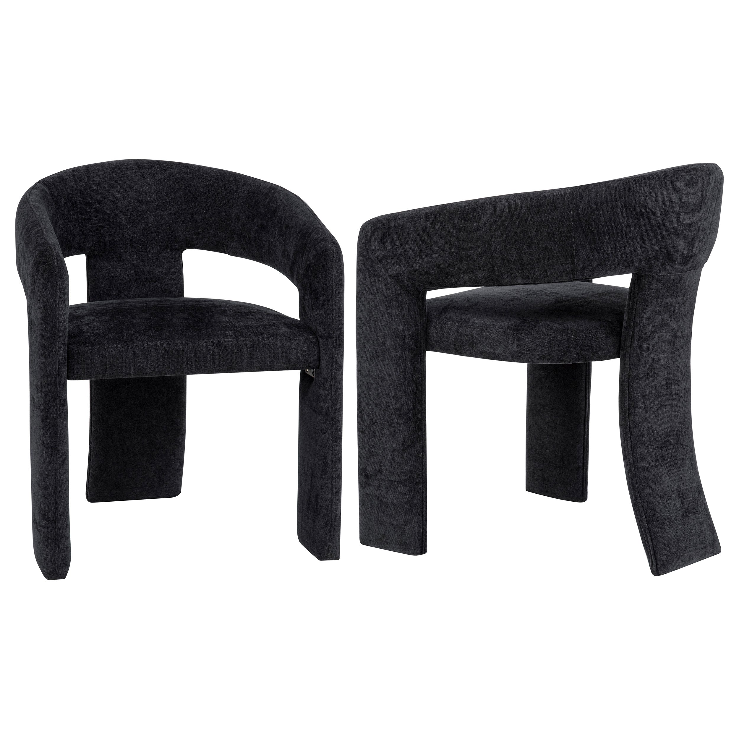 Carlow Upholstered Dining Arm Chair Black (Set of 2) — view 1