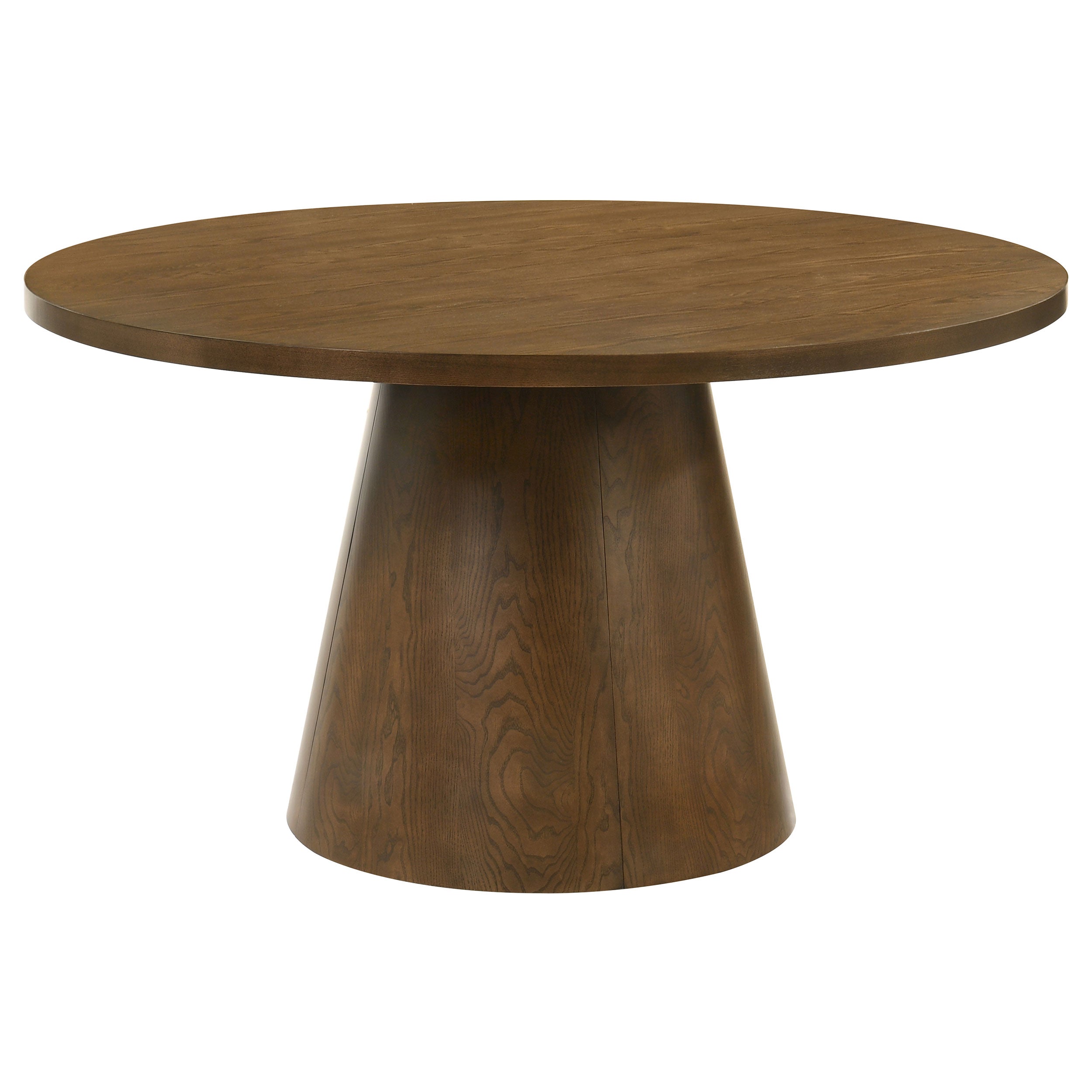 Franklin 54-inch Round Wood Pedestal Base Dining Table Dark Brown — view 1