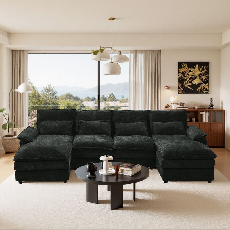 Modular Sectional Sofa Cloud Couch With Double Chaise Lounge