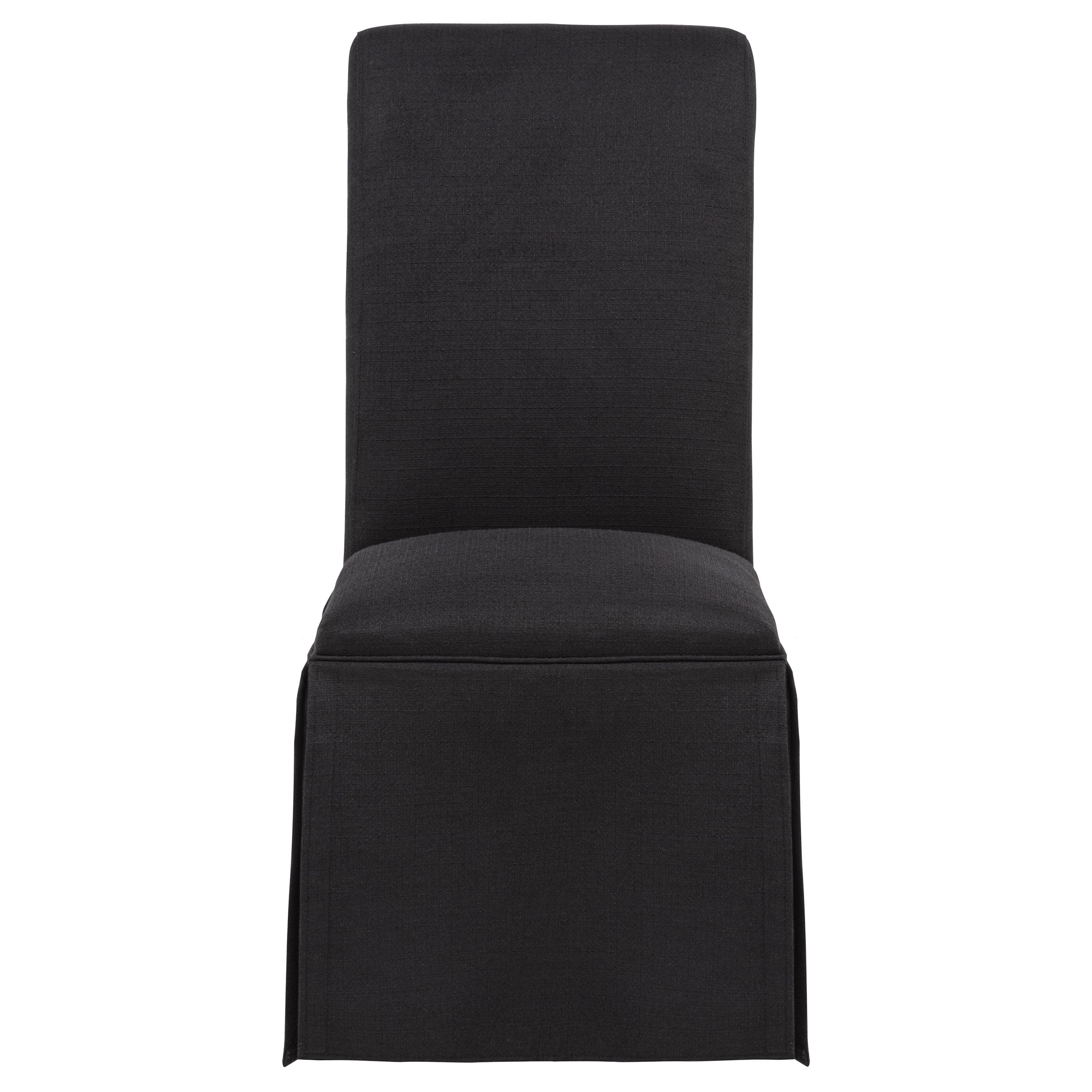 Shawna Upholstered Skirted Side Chair Black (Set of 2) — view 4