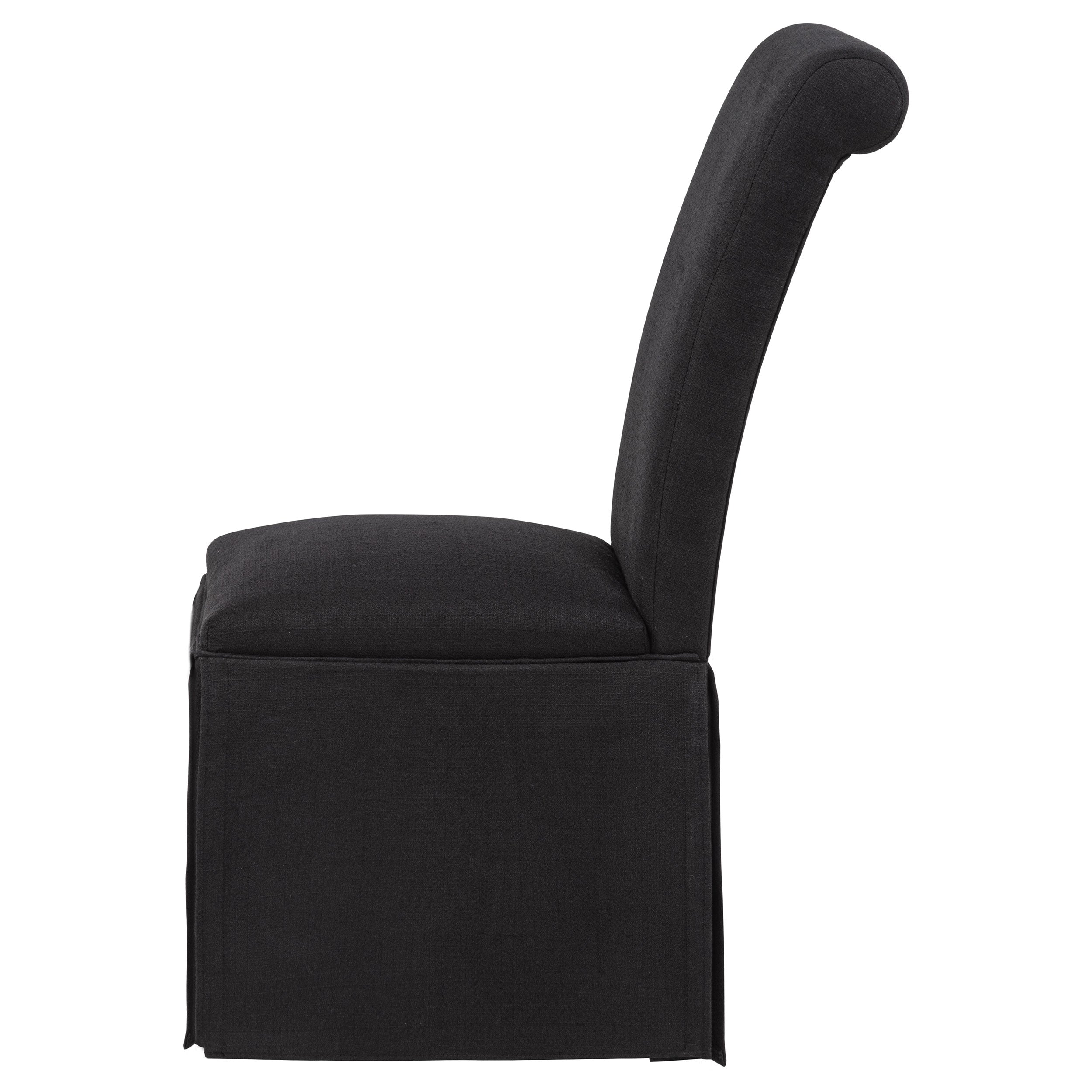 Shawna Upholstered Skirted Side Chair Black (Set of 2) — view 6