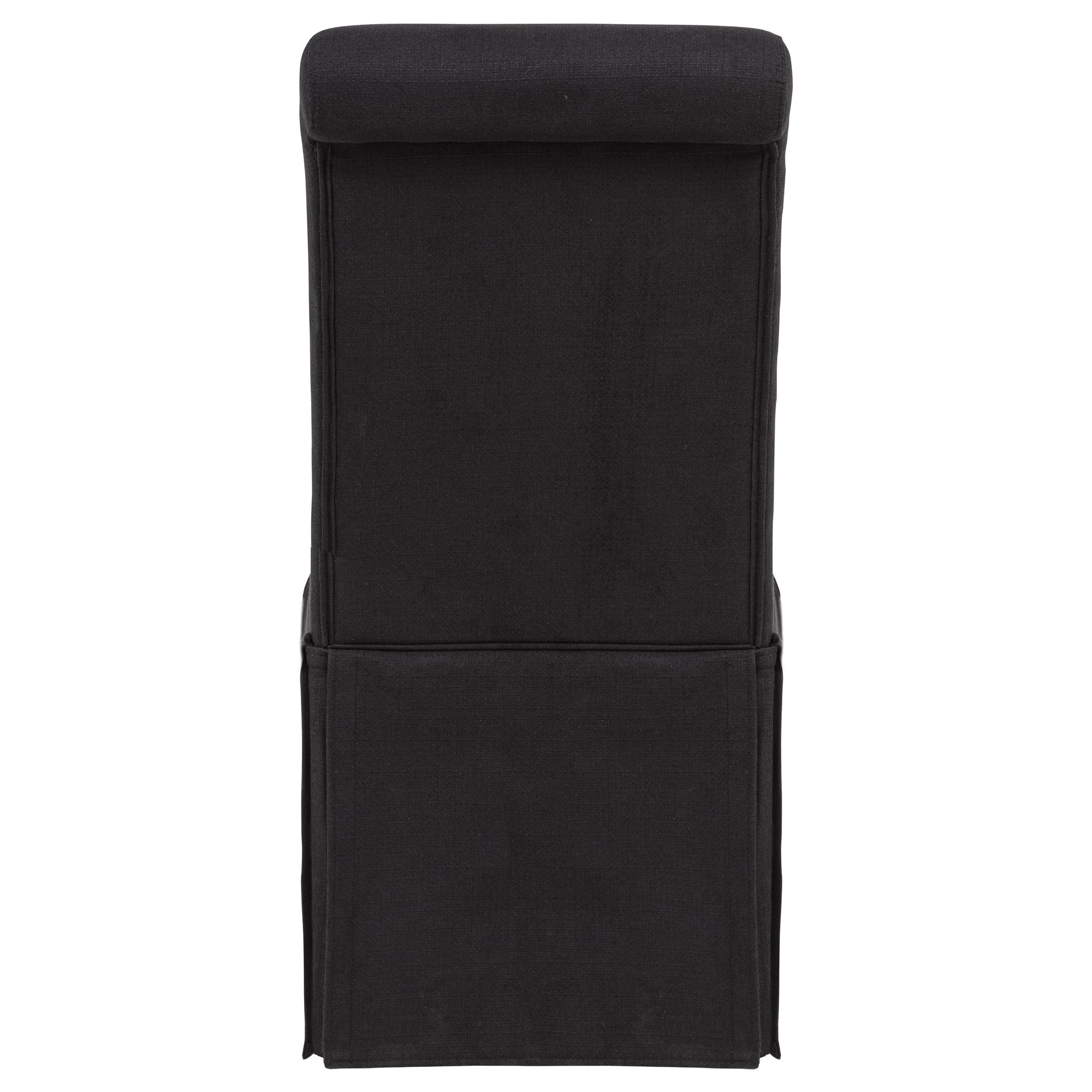 Shawna Upholstered Skirted Side Chair Black (Set of 2) — view 8