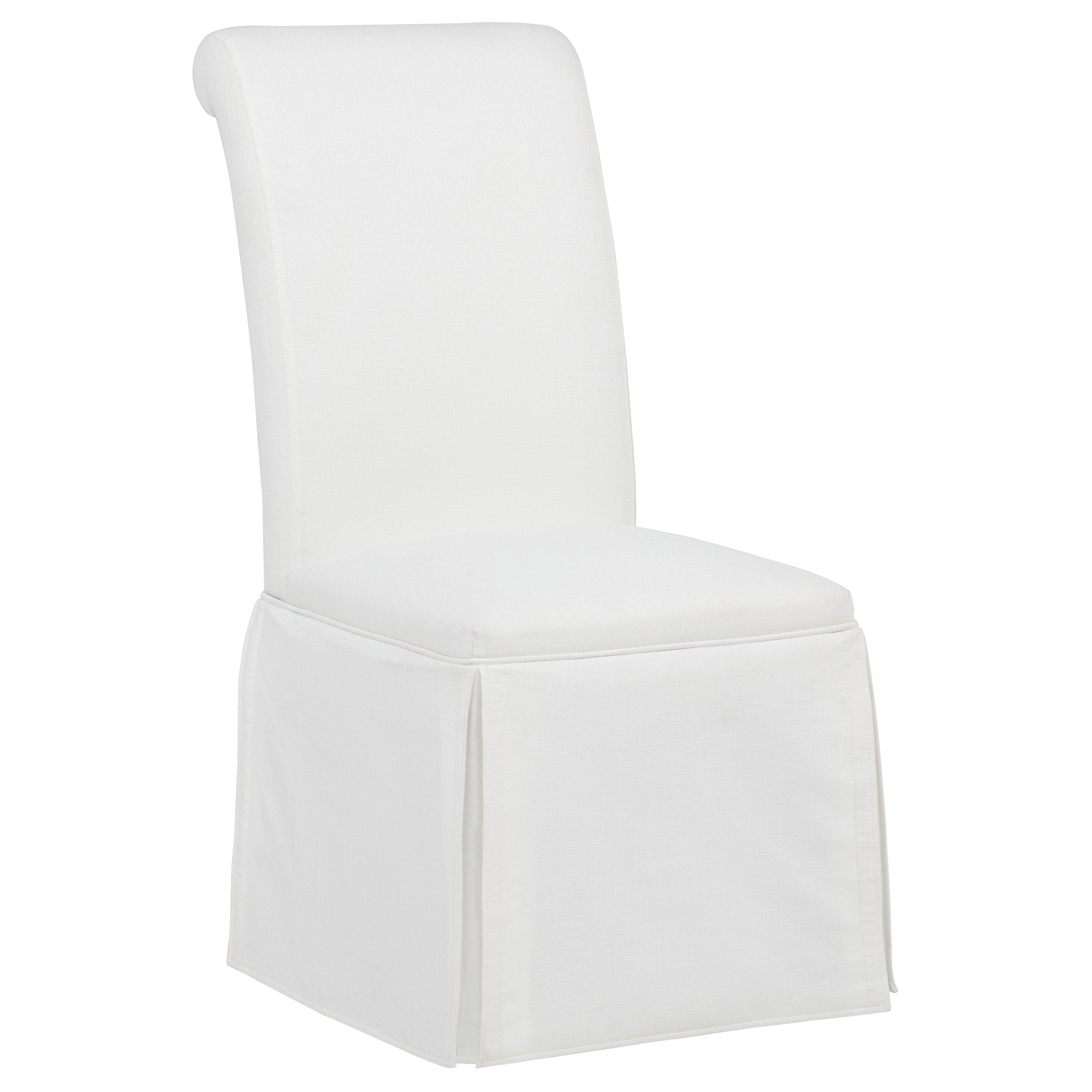 Shawna Upholstered Skirted Side Chair White (Set of 2) — view 3