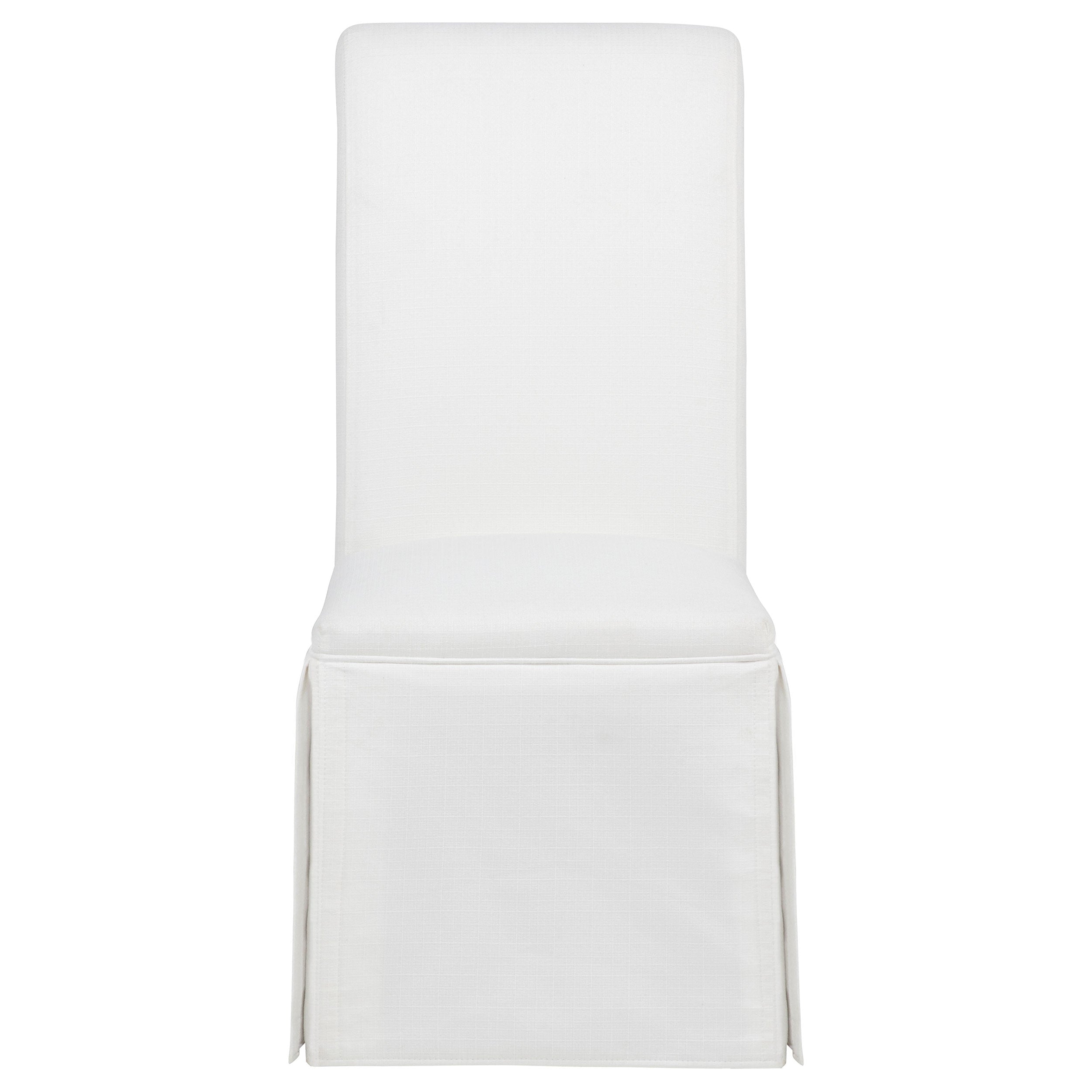 Shawna Upholstered Skirted Side Chair White (Set of 2) — view 4