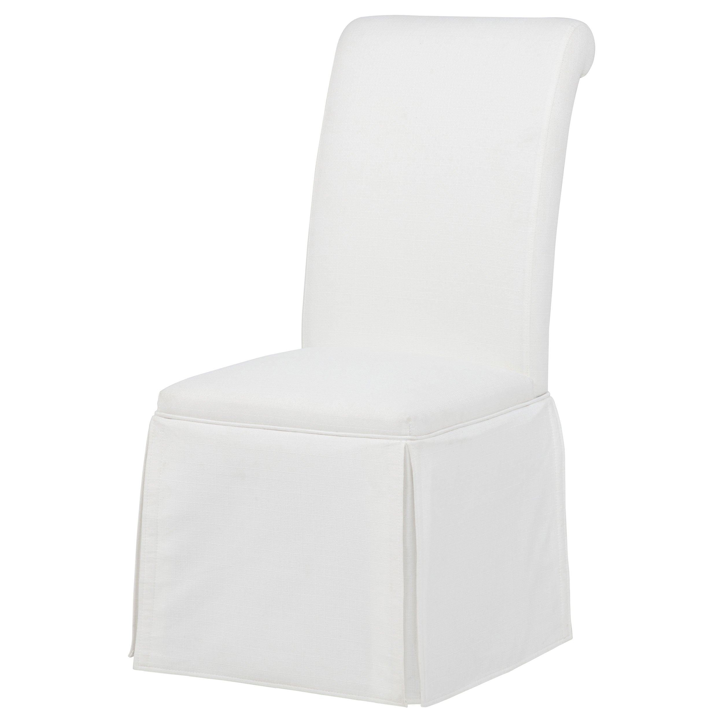 Shawna Upholstered Skirted Side Chair White (Set of 2) — view 5