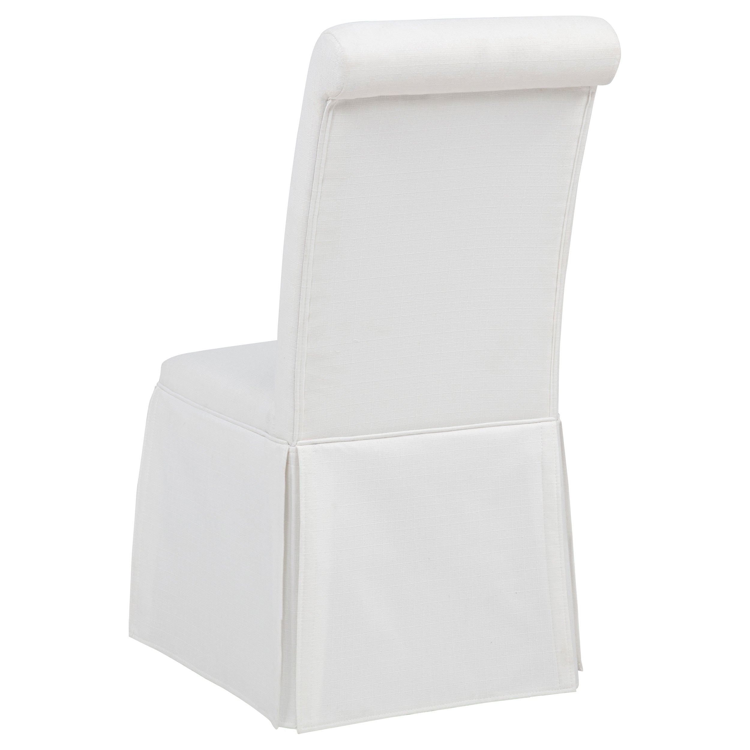 Shawna Upholstered Skirted Side Chair White (Set of 2) — view 9