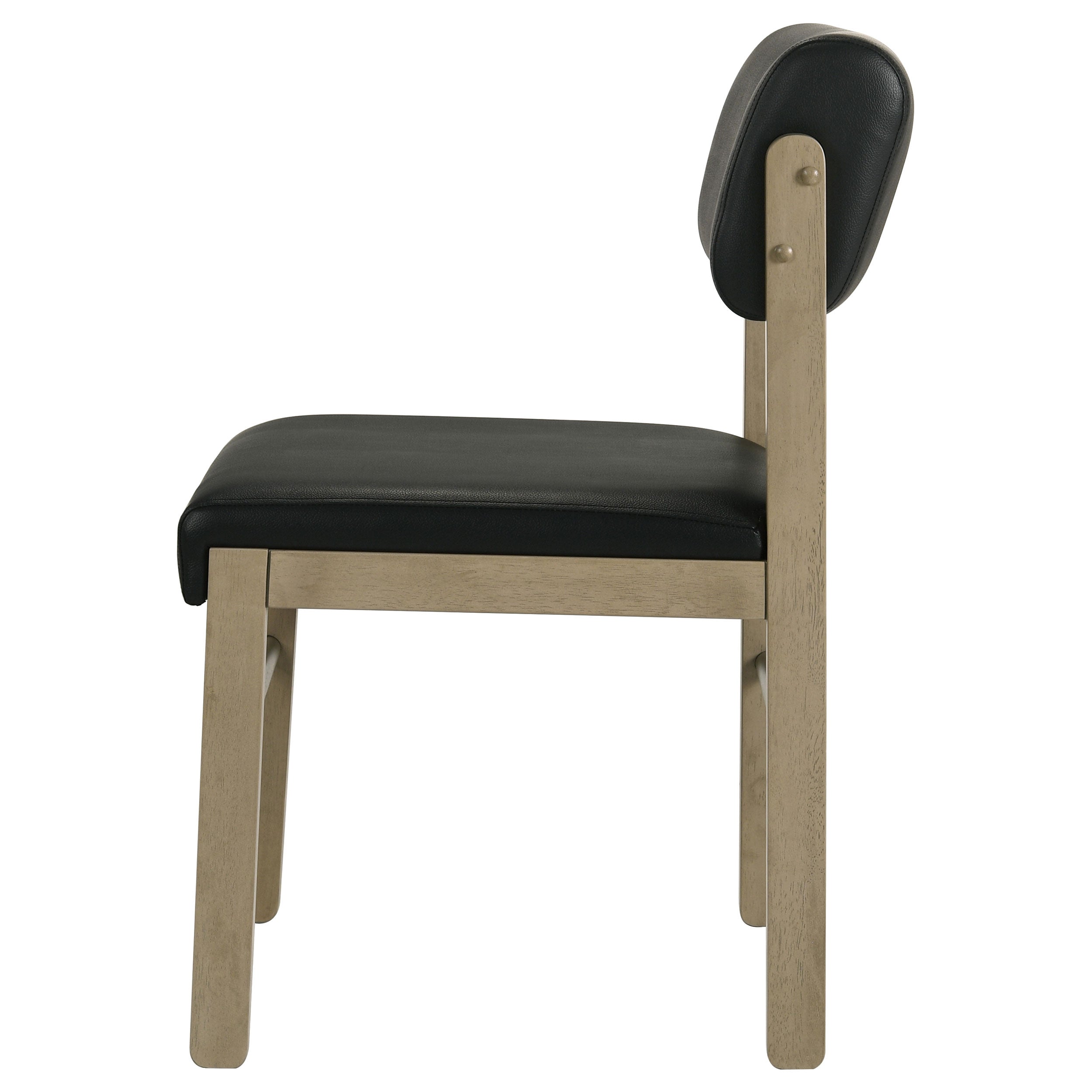 Kehoe Upholstered Dining Side Chair Black and Natural Oak (Set of 2) — view 6