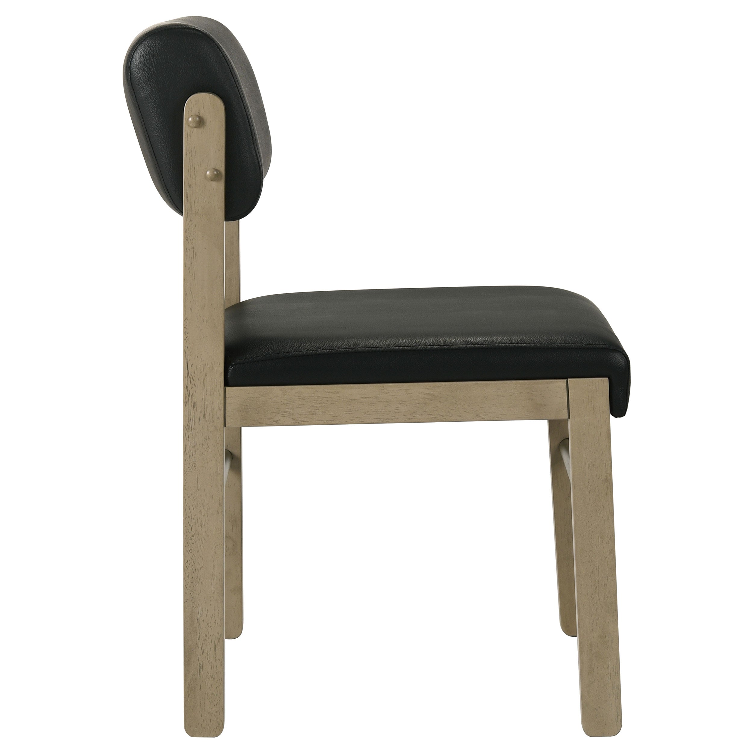 Kehoe Upholstered Dining Side Chair Black and Natural Oak (Set of 2) — view 9