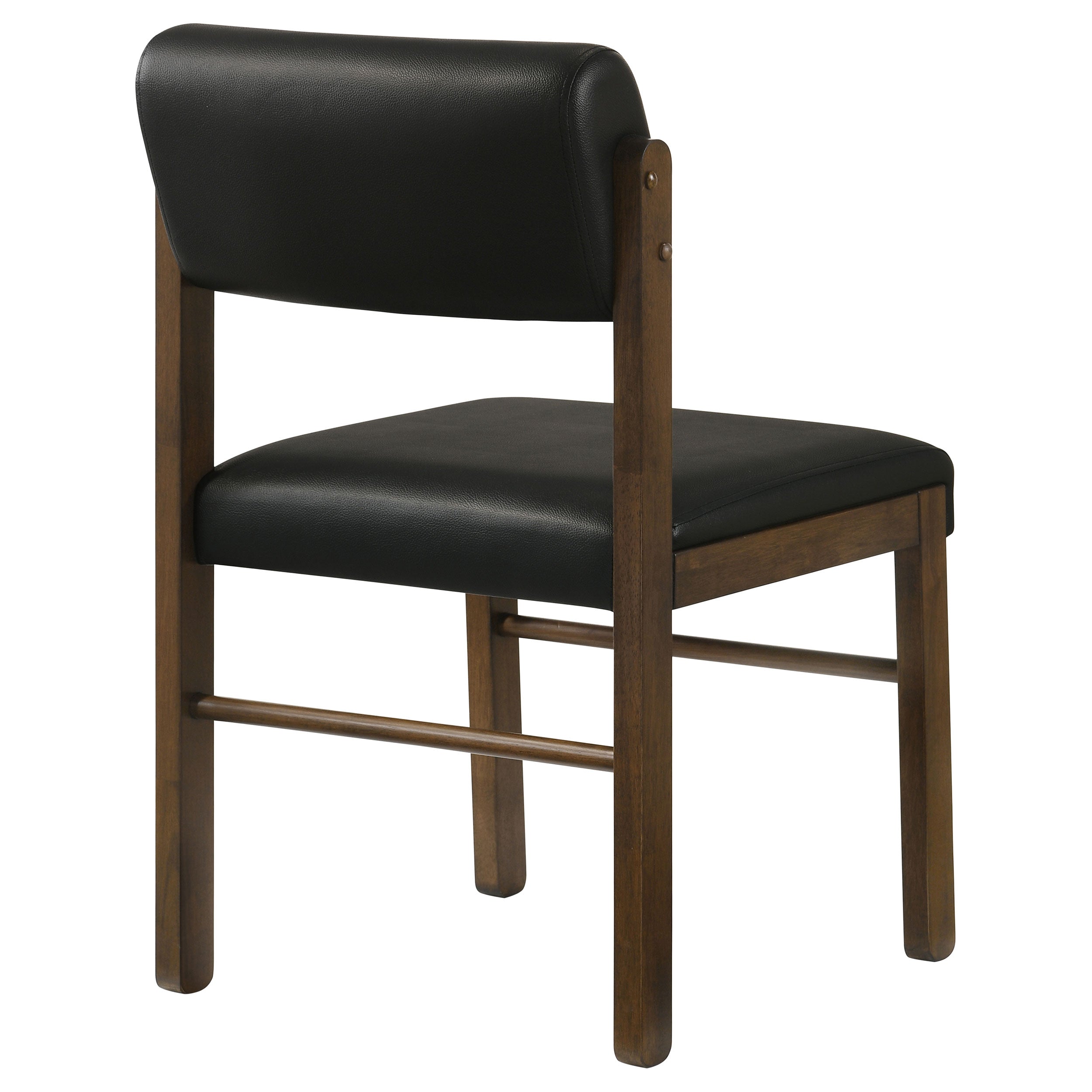 Kehoe Upholstered Dining Side Chair Black and Walnut (Set of 2) — view 8