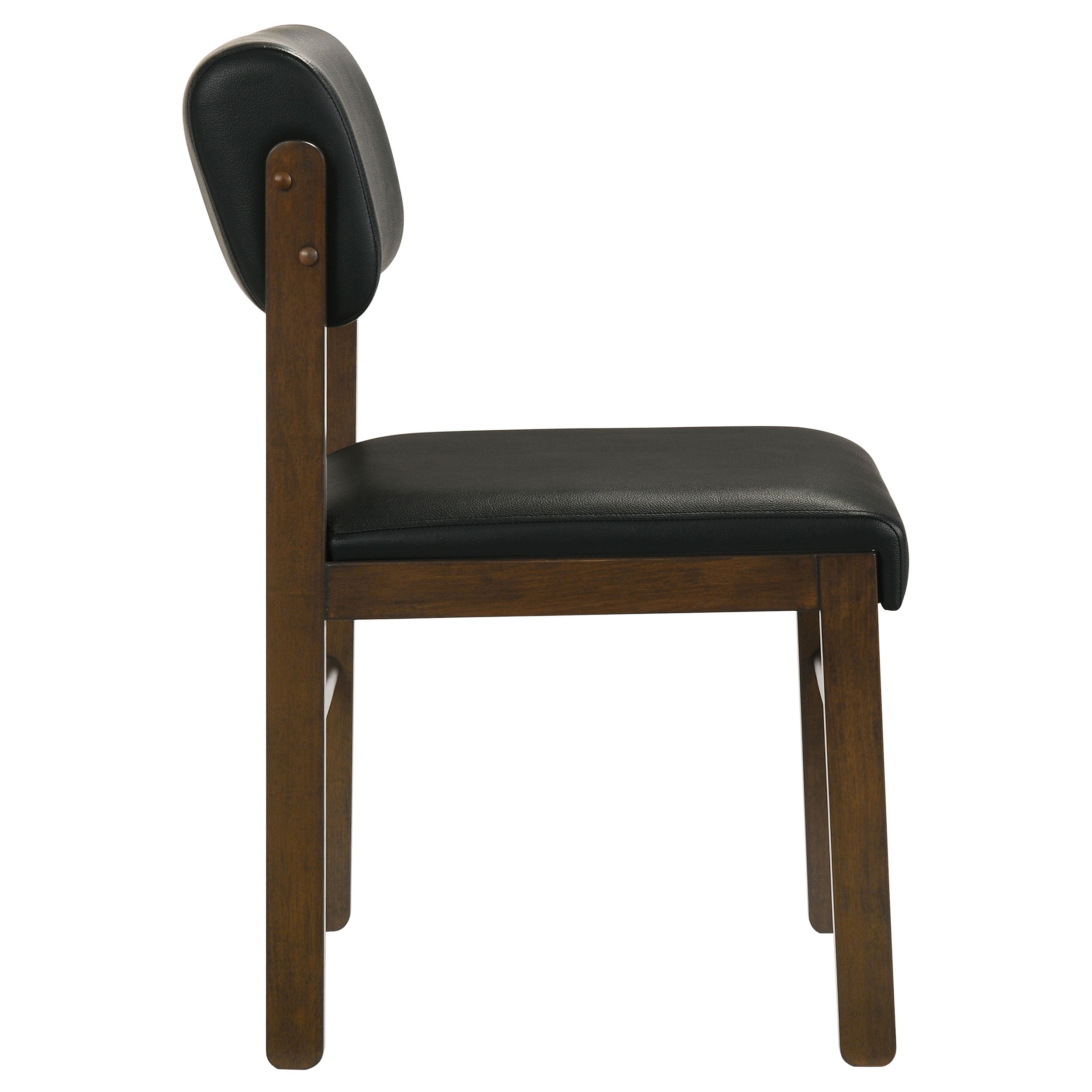 Kehoe Upholstered Dining Side Chair Black and Walnut (Set of 2) — view 9