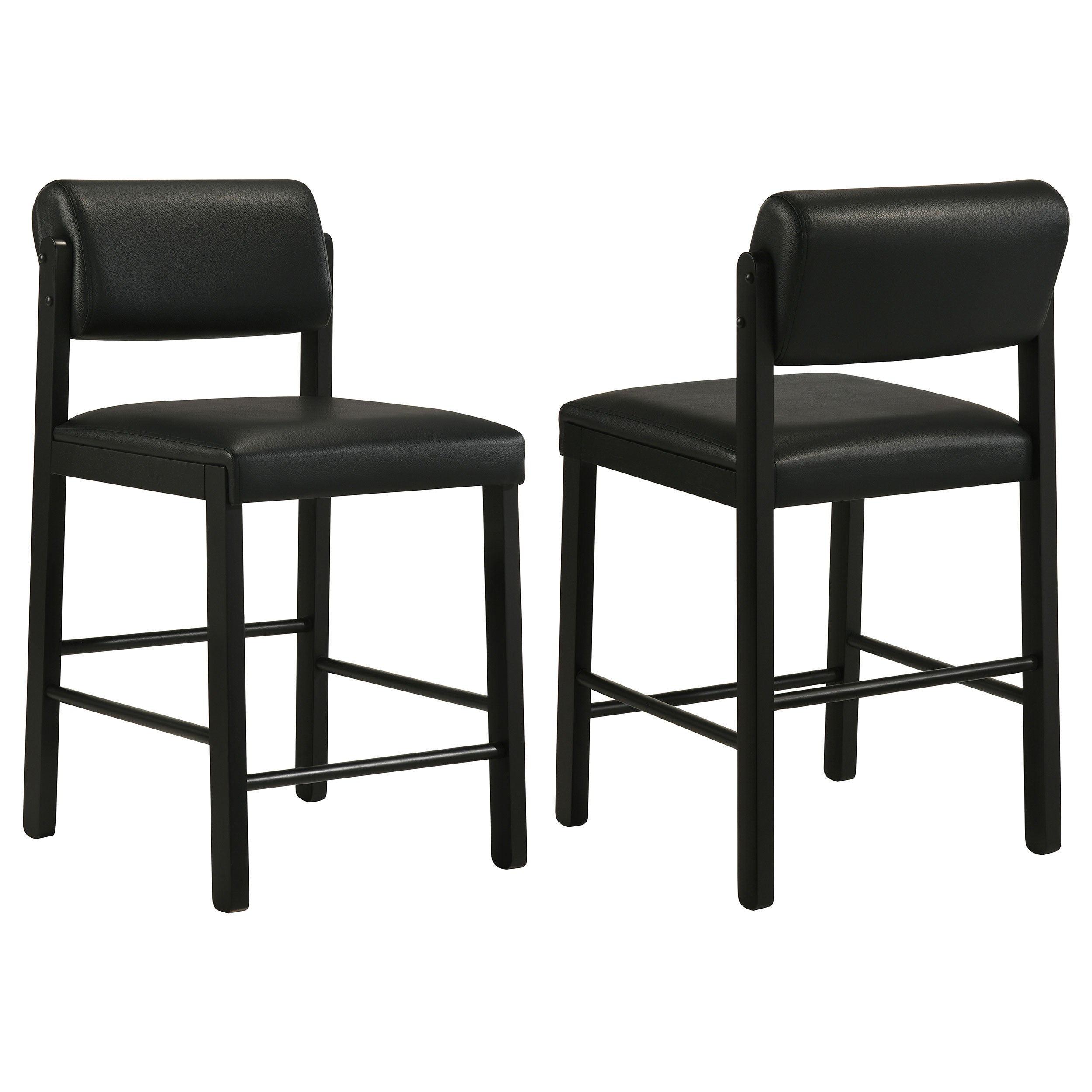 Kehoe Upholstered Counter Height Chair Black (Set of 2) — view 1