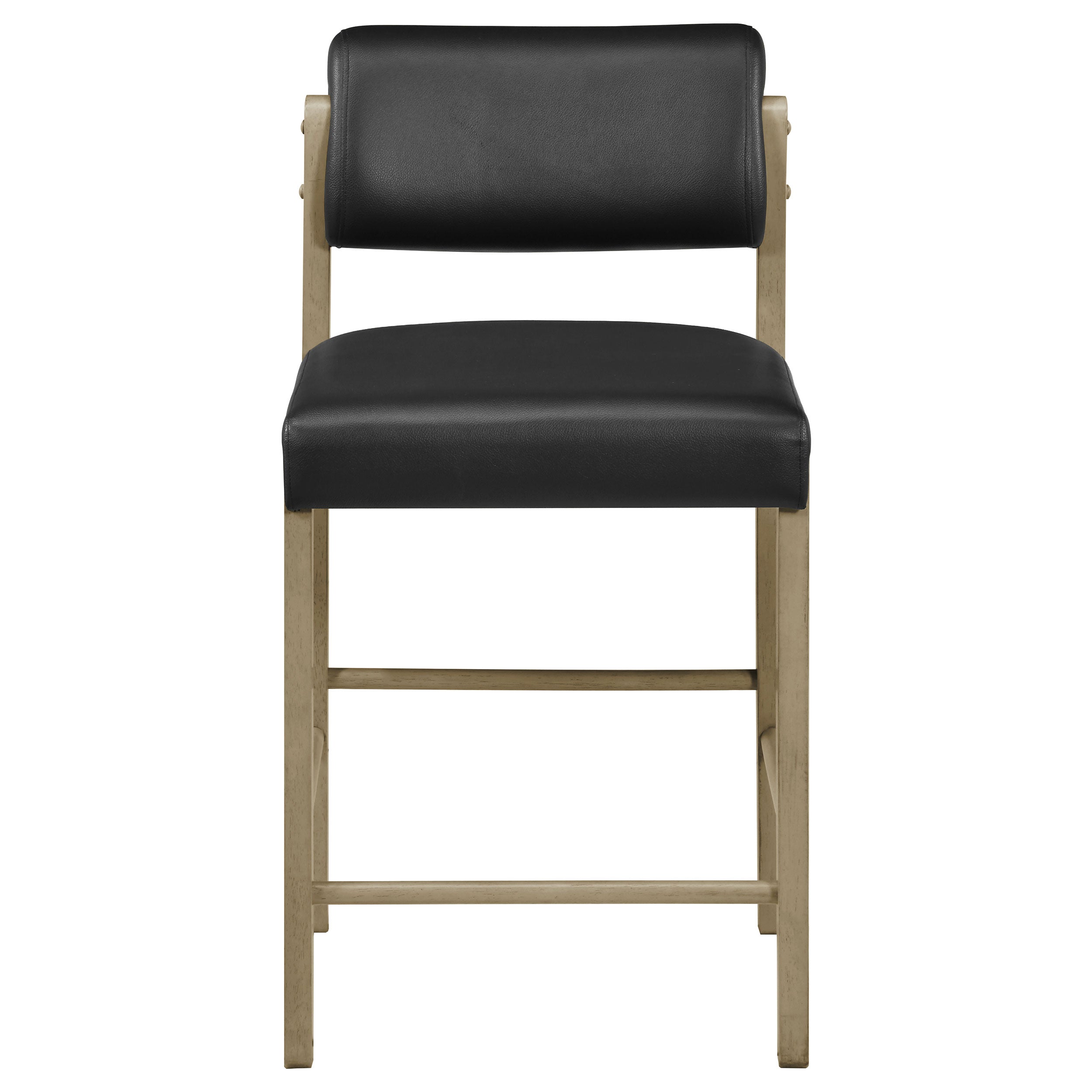 Kehoe Upholstered Counter Height Chair Black and Natural Oak (Set of 2) — view 3