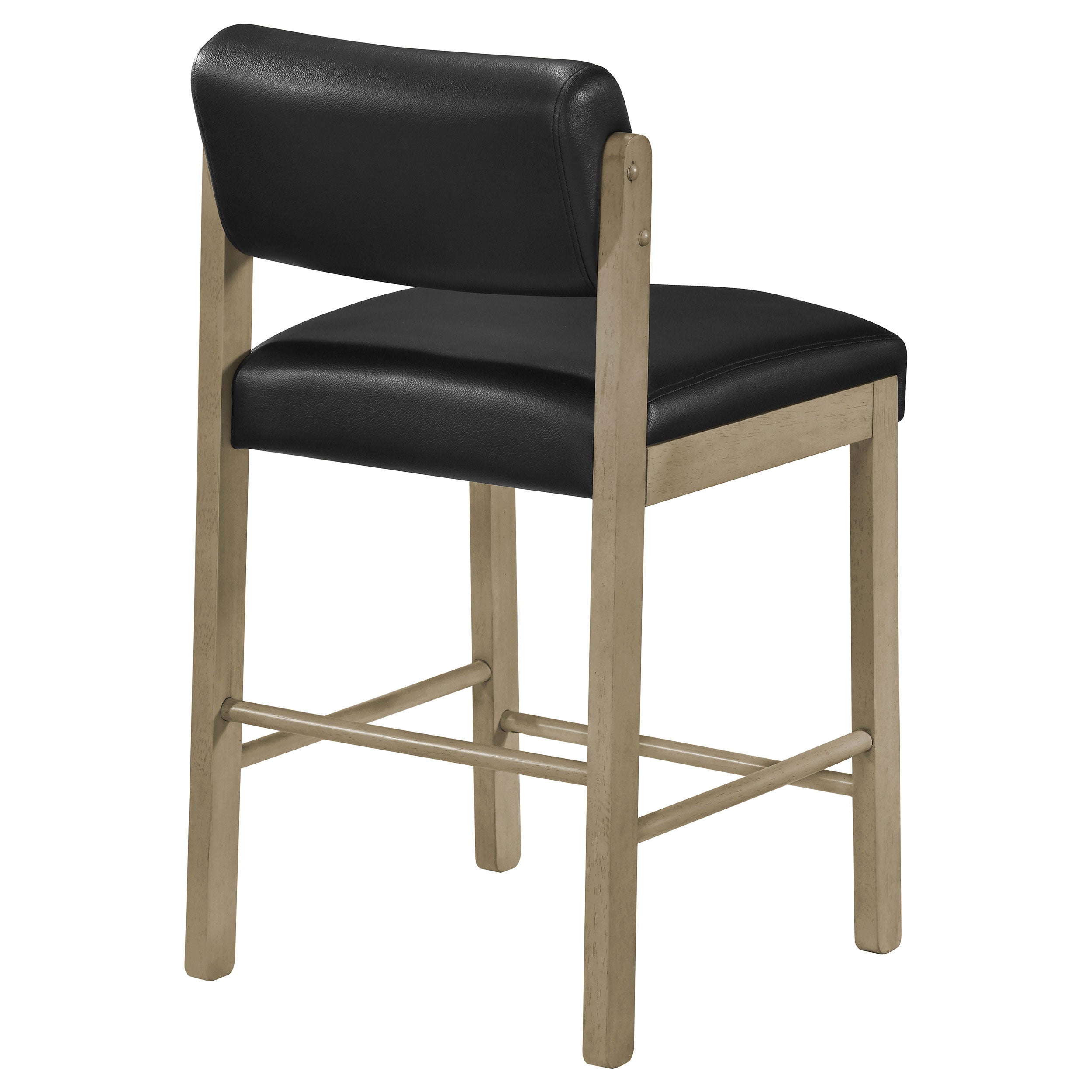 Kehoe Upholstered Counter Height Chair Black and Natural Oak (Set of 2) — view 7