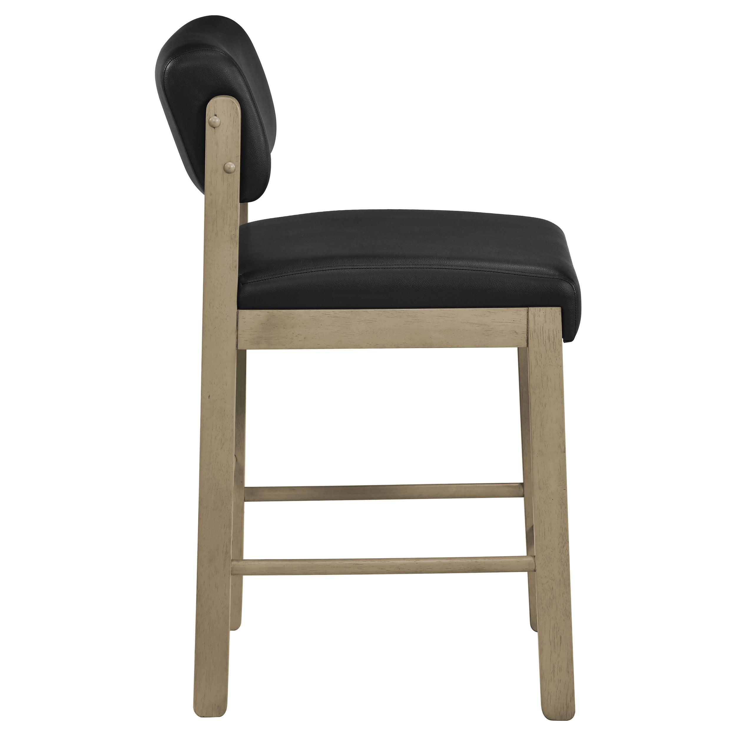 Kehoe Upholstered Counter Height Chair Black and Natural Oak (Set of 2) — view 8