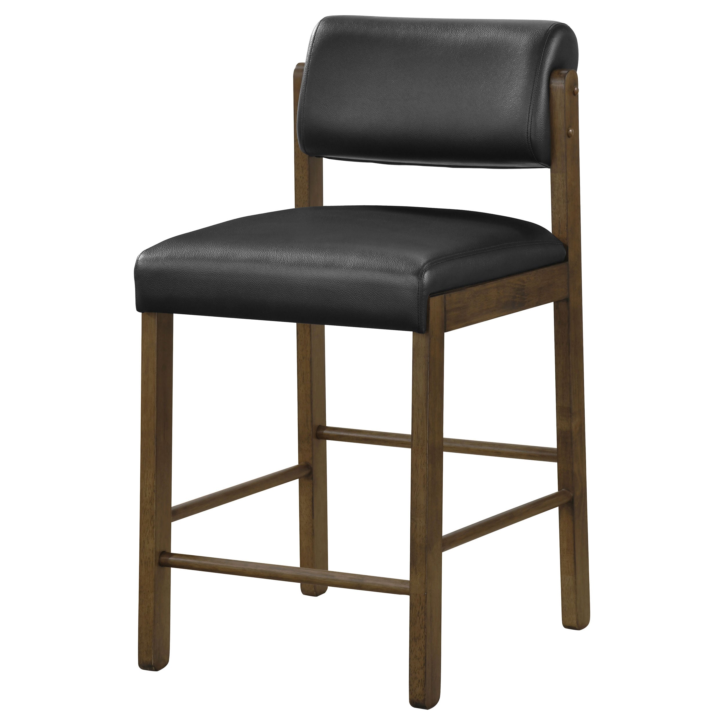 Kehoe Upholstered Counter Height Chair Black and Walnut (Set of 2) — view 4