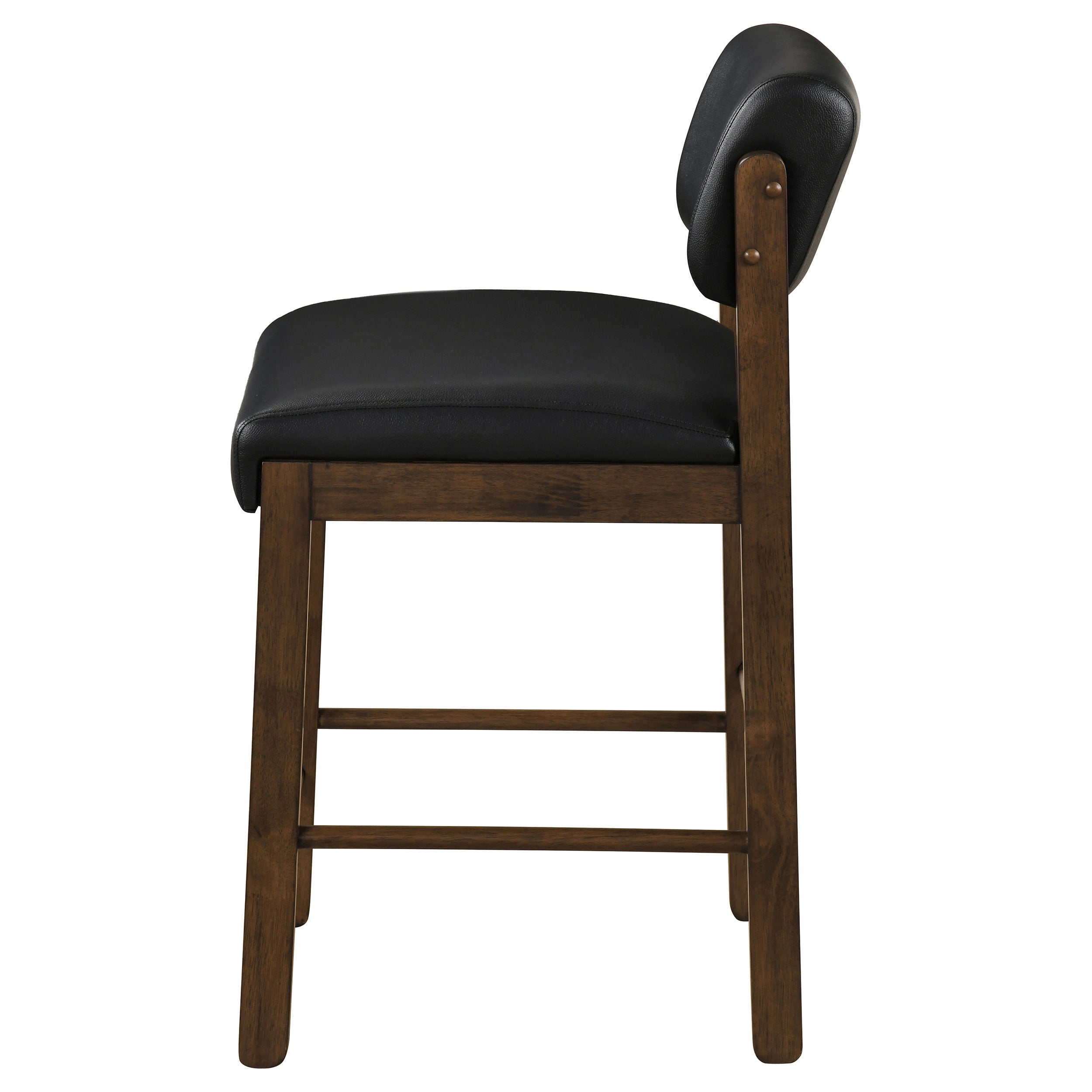 Kehoe Upholstered Counter Height Chair Black and Walnut (Set of 2) — view 5
