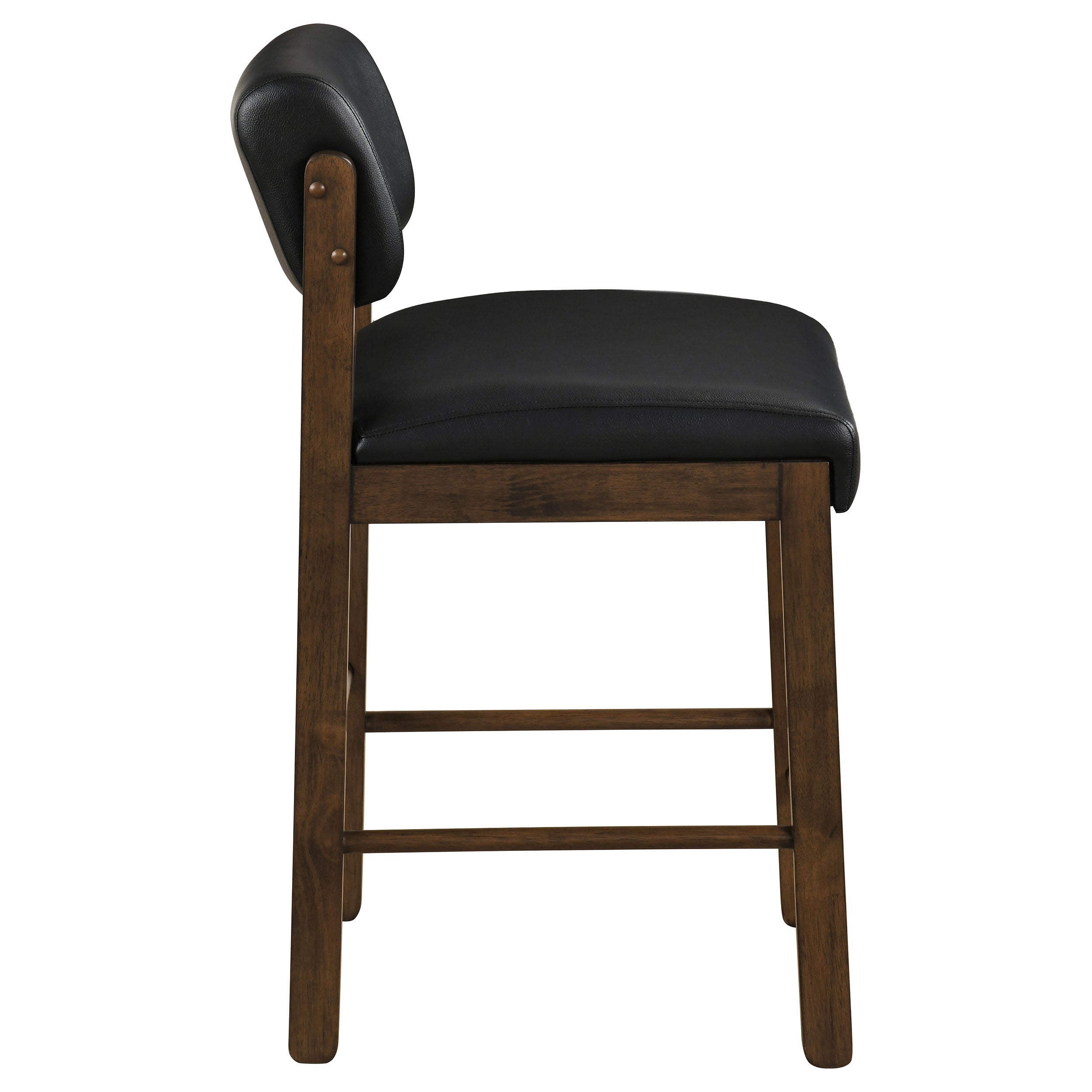 Kehoe Upholstered Counter Height Chair Black and Walnut (Set of 2) — view 8