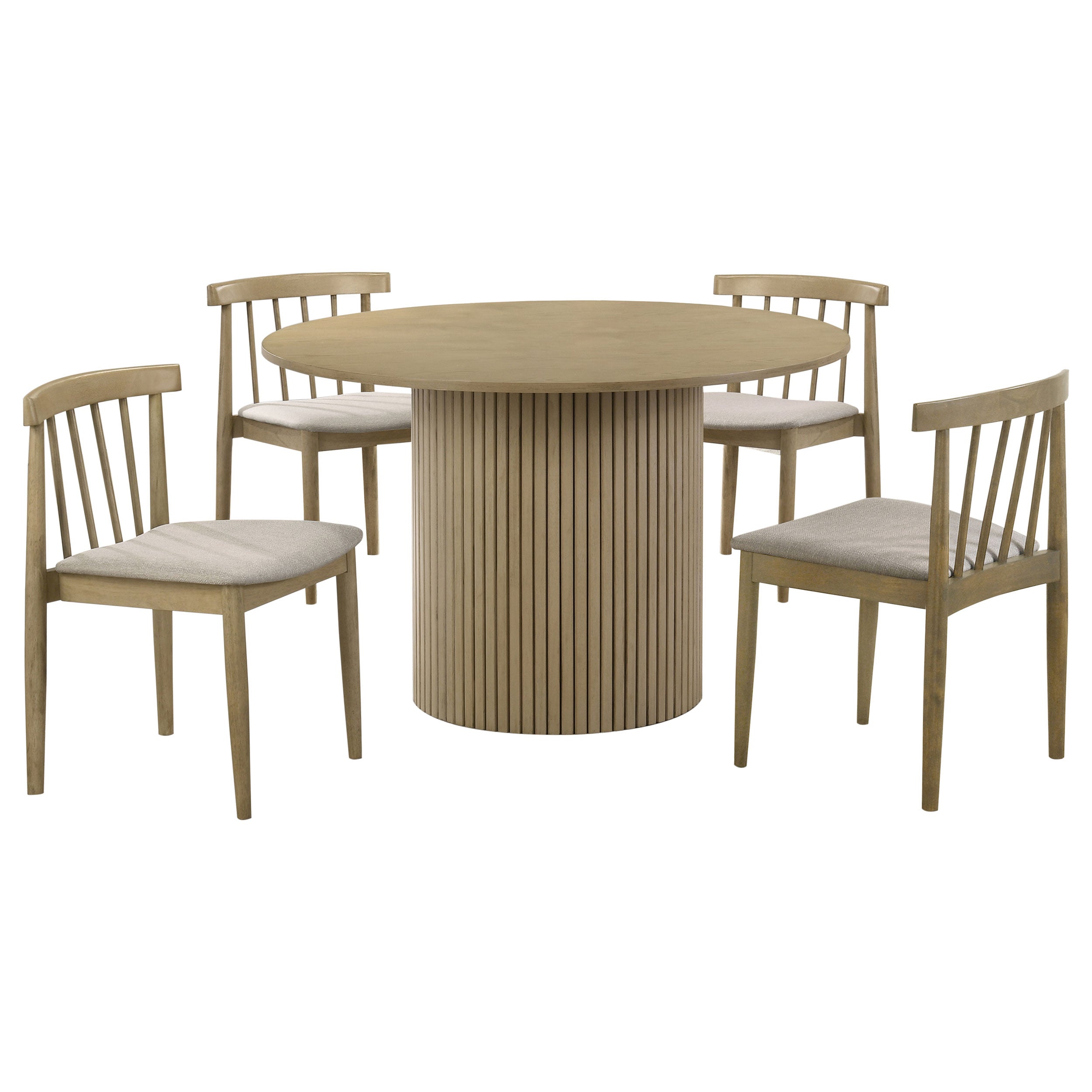 Hamlyn 5-piece Round Wood Dining Set Wheat and Natural Oak — view 1
