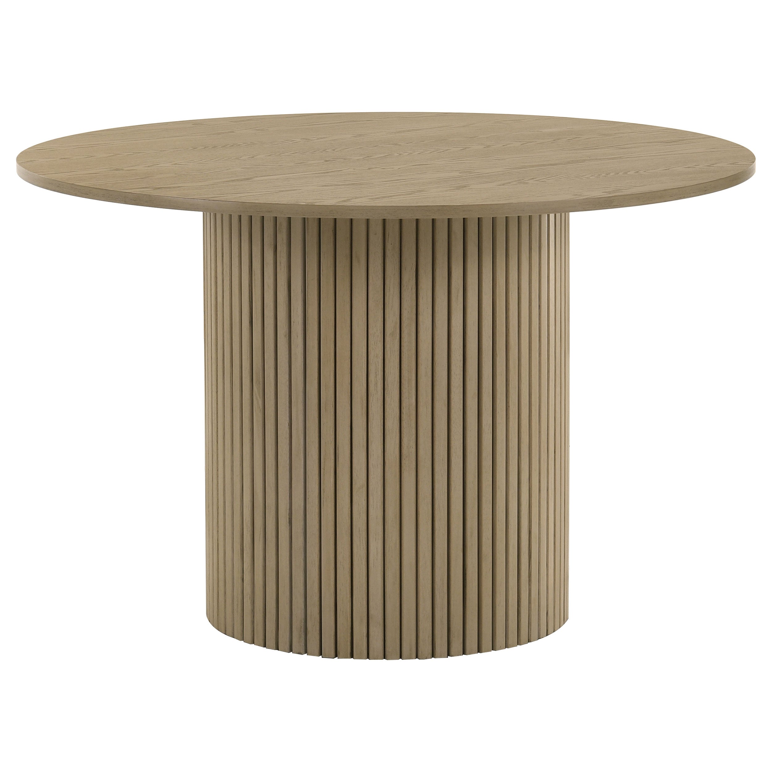 Hamlyn 5-piece Round Wood Dining Set Cream and Natural Oak — view 2