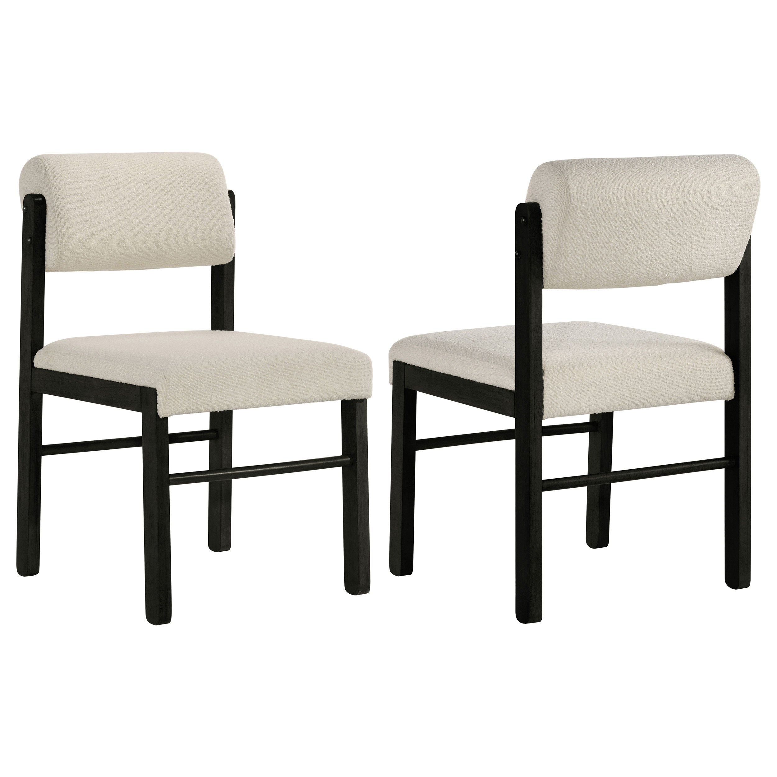 Kehoe Upholstered Dining Side Chair Cream and Black (Set of 2) — view 1