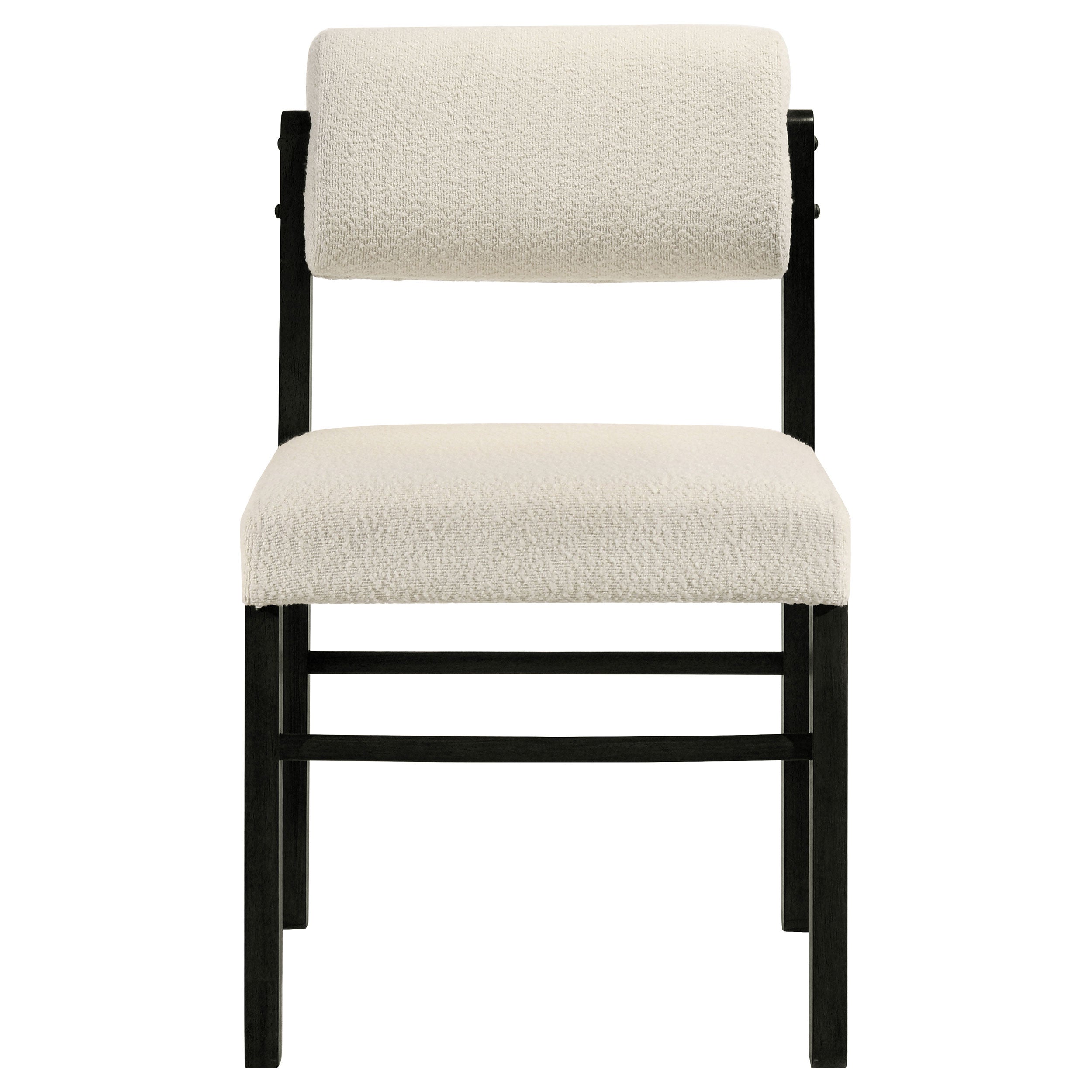Kehoe Upholstered Dining Side Chair Cream and Black (Set of 2) — view 3
