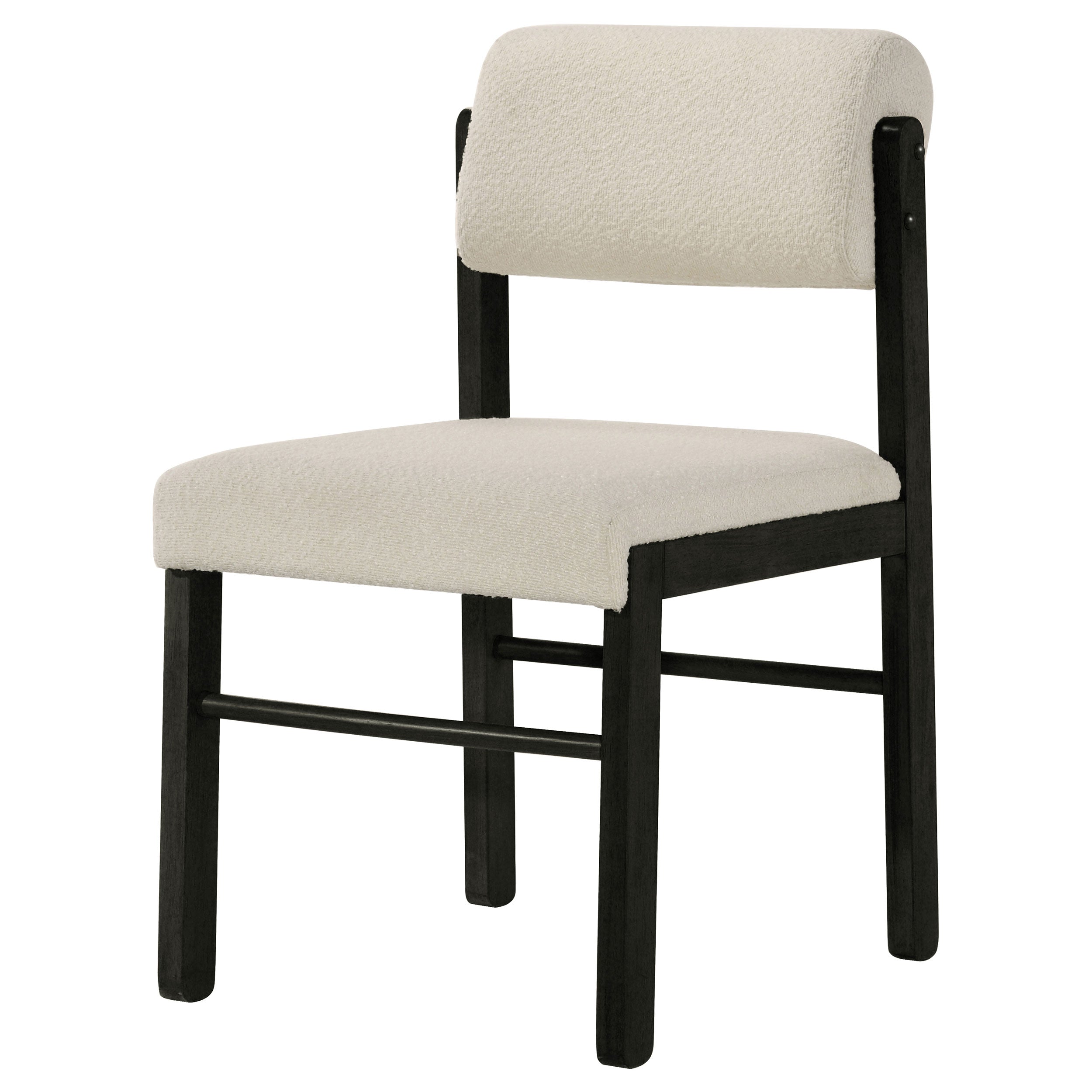 Kehoe Upholstered Dining Side Chair Cream and Black (Set of 2) — view 4