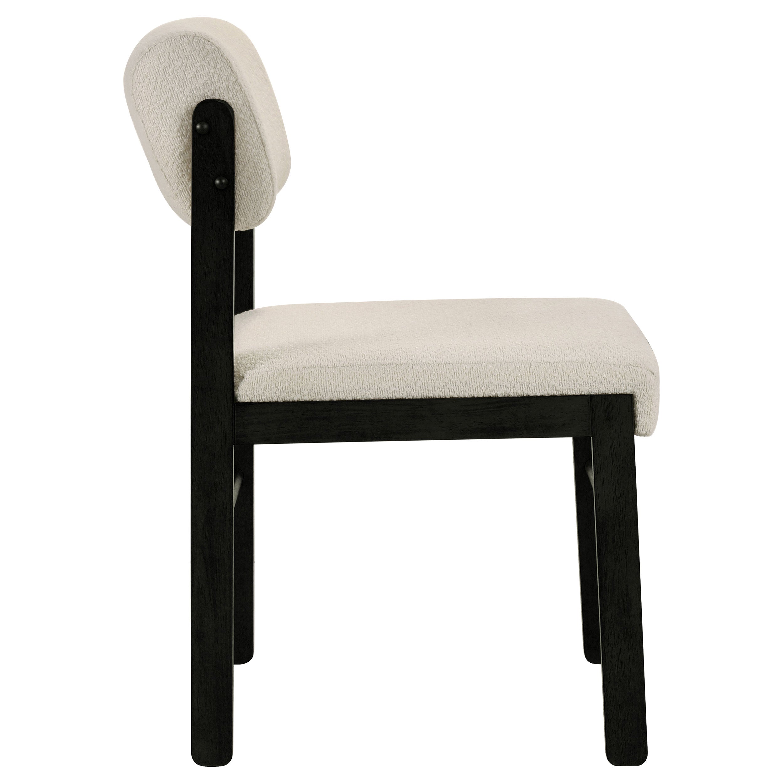 Kehoe Upholstered Dining Side Chair Cream and Black (Set of 2) — view 8