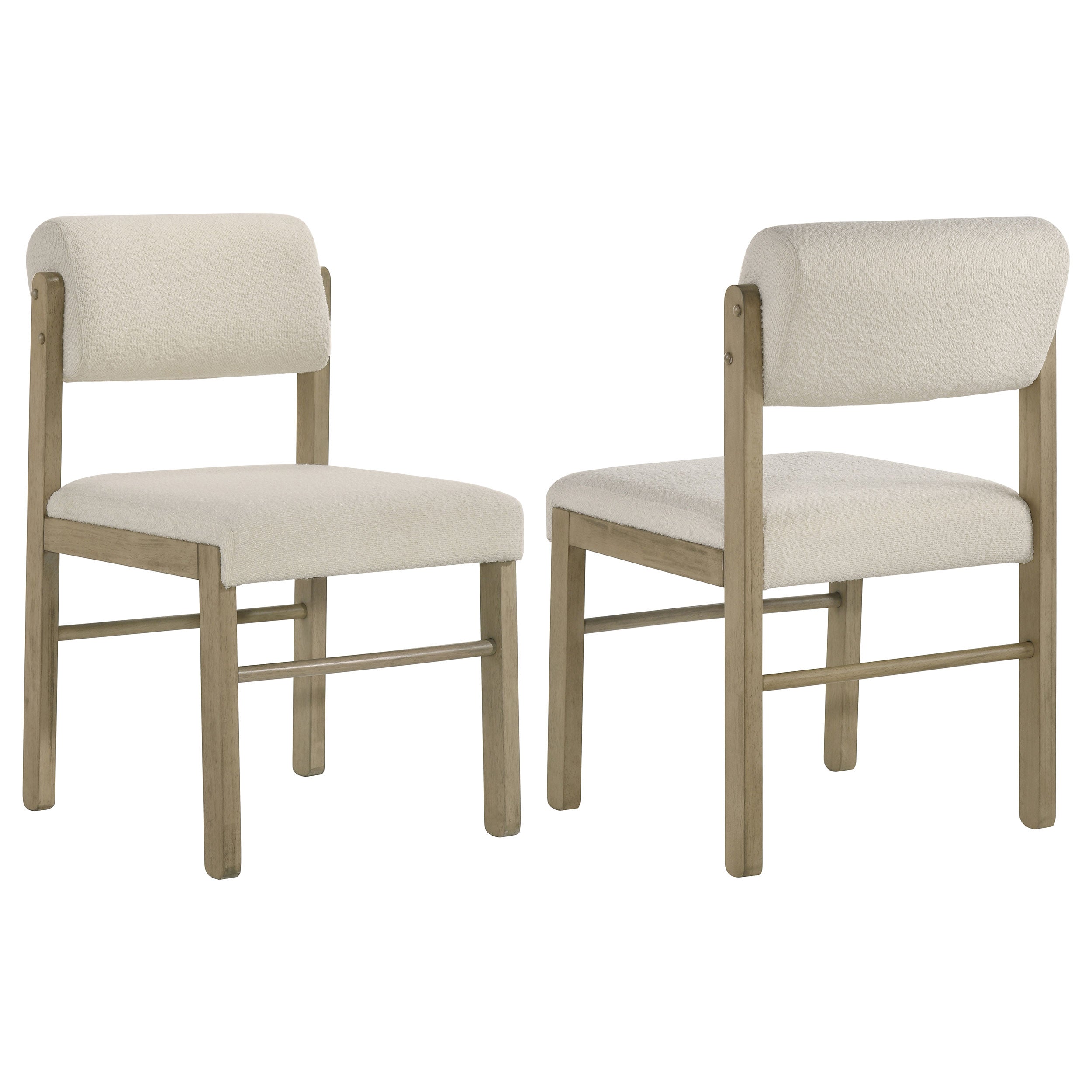 Kehoe Upholstered Dining Side Chair Cream and Natural Oak (Set of 2) — view 1